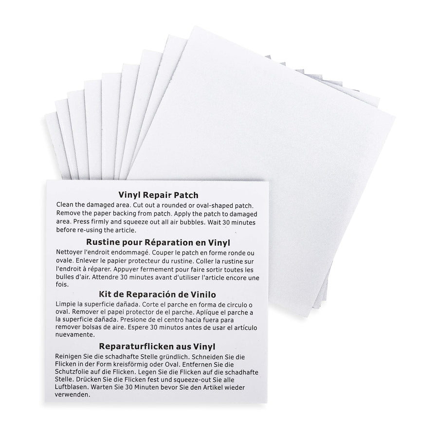 Vinyl Air Mattress Patches Camco | Repairs Inflatable Products | Easy to Apply | Measures 3"x3" | Includes a Pack of (10) Patches (51098)