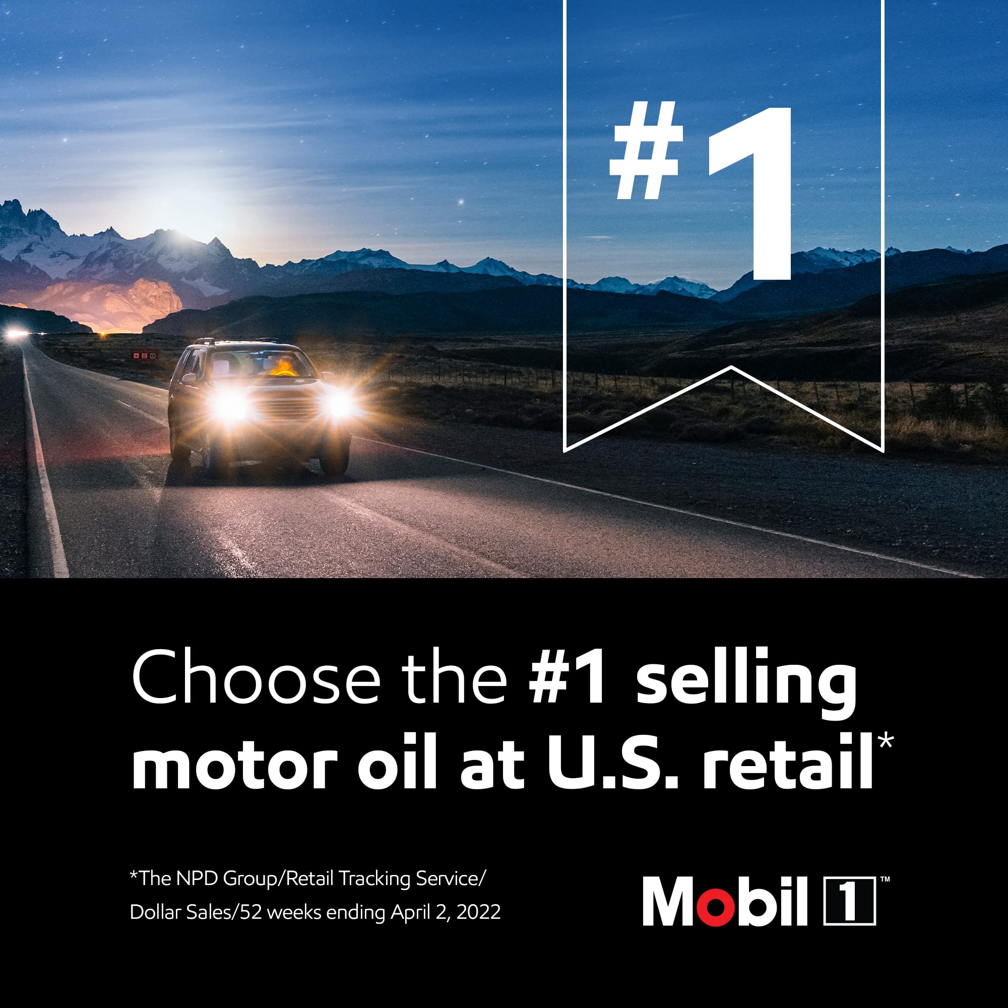 High Mileage Mobil 1 Full Synthetic Motor Oil 10W-30, 5 Quart