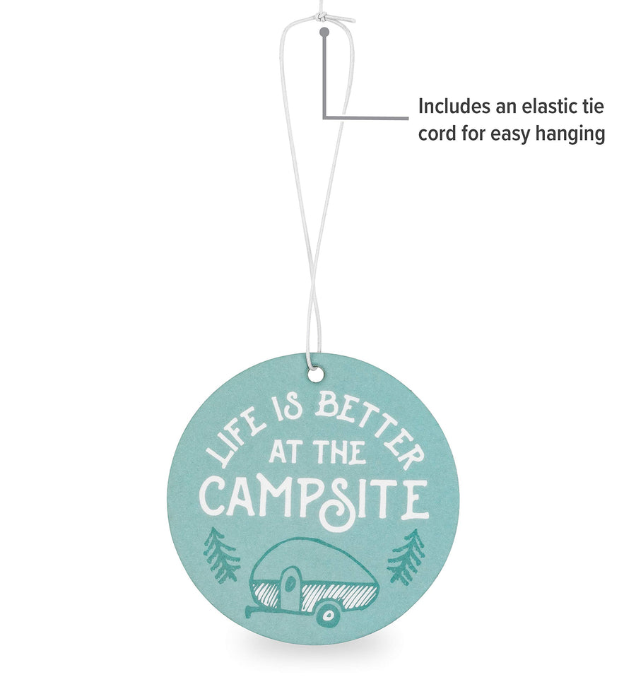 Camco Air Freshener Life is Better at The Campsite - Features Mountain Breeze Fragrance & Elastic Cord - Use as Car, RV, or Home Air Fresheners (53362)