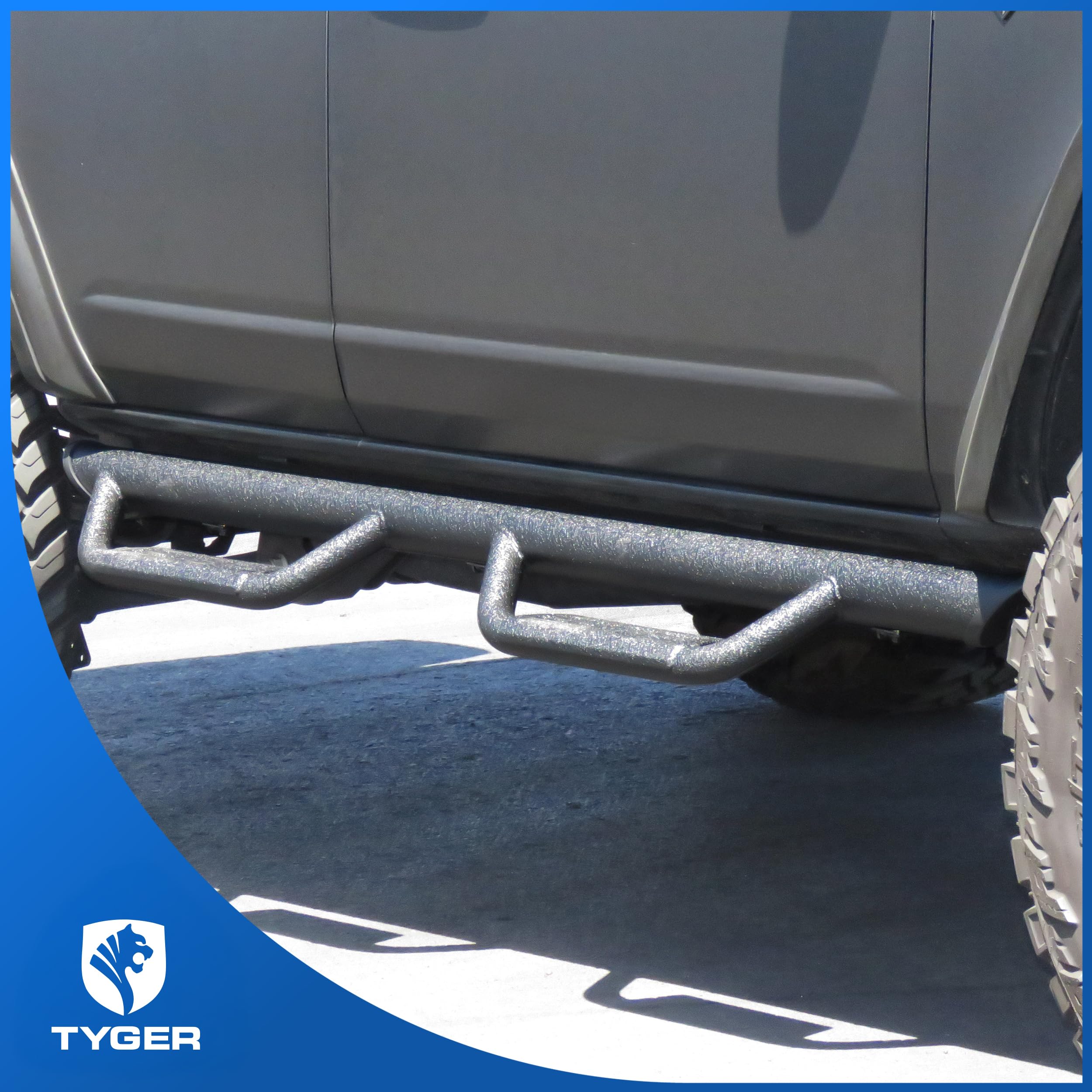 Tyger Auto Running Boards Tyger Access Compatible with 2021-2026 Ford Bronco 4-Door (Not fit Bronco Sport) | TG-AS2F24039 | Textured Black Drop Step Rail