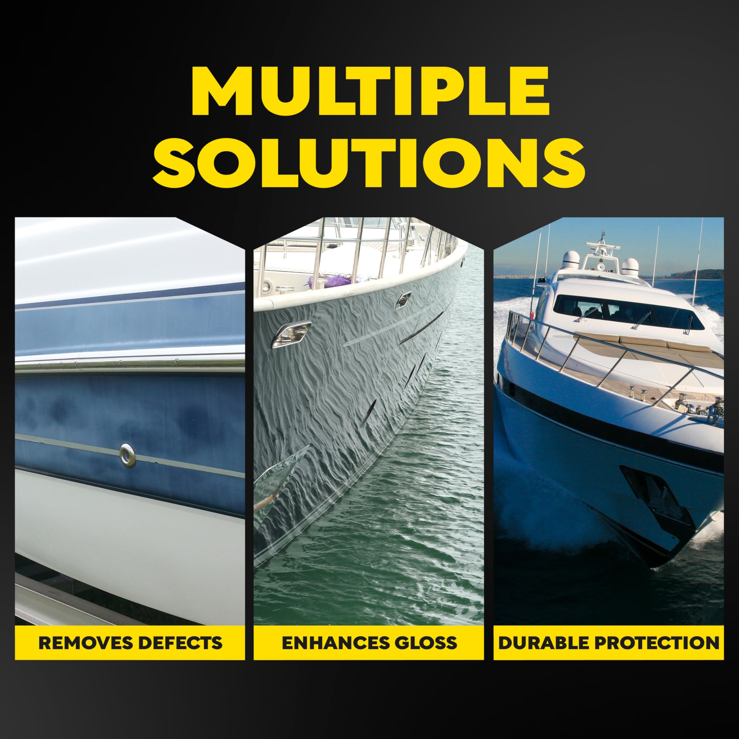 Marine/RV Meguiar’s Fiberglass Restoration System, M4965, 3-Piece Fiberglass Repair Kit with Oxidation Remover, High-Gloss Boat Polish and Wax, Christmas Gift Ideas for Car Dads