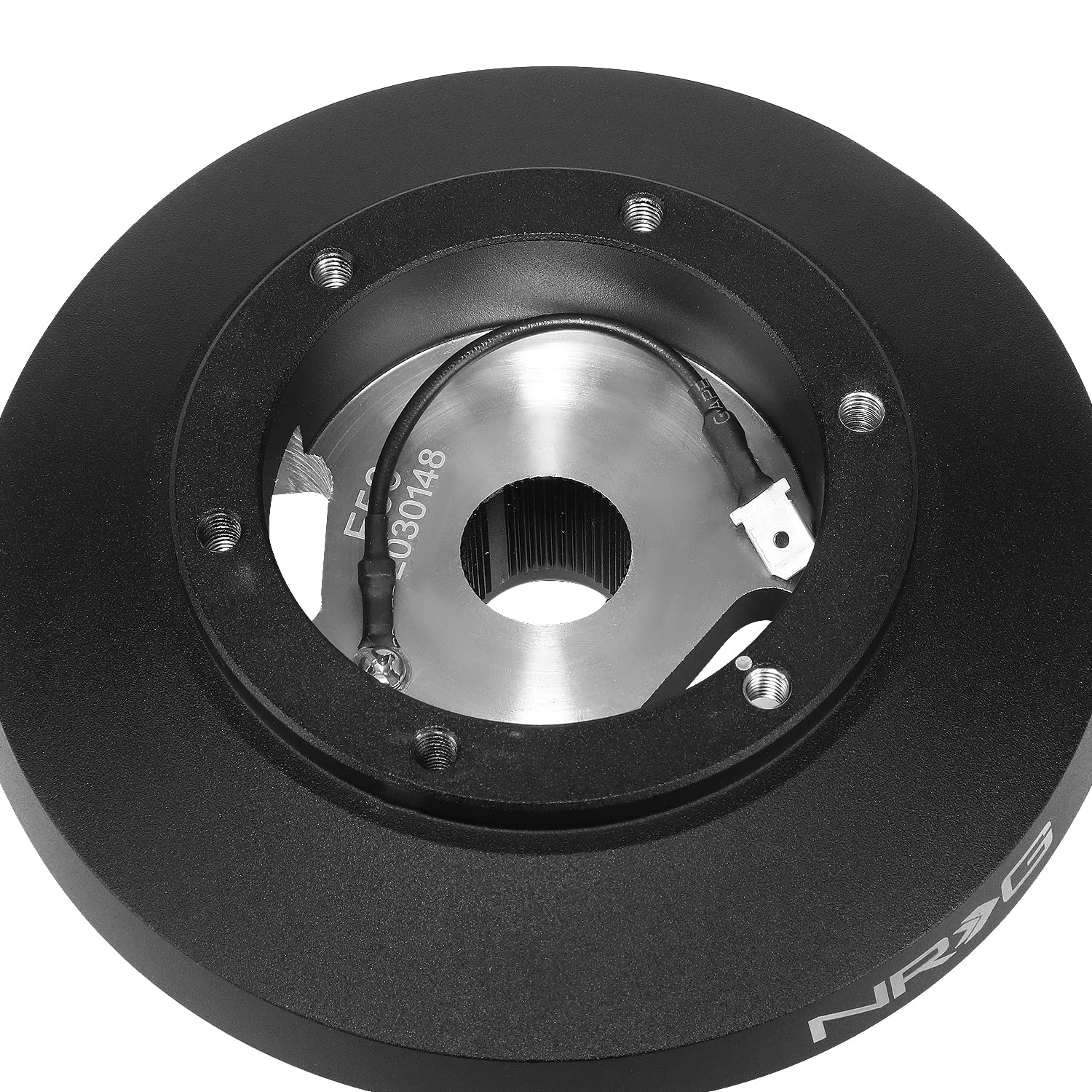 NRG Innovations Short Hub Racing Style Steering Wheel, Lockable Aluminum Steering Shaft, 6x70mm Bolt Pattern Quick Release Adapter Unit, Compatible With 13+ Mini Cooper Gen3, Black, NRG-SRK-F56H