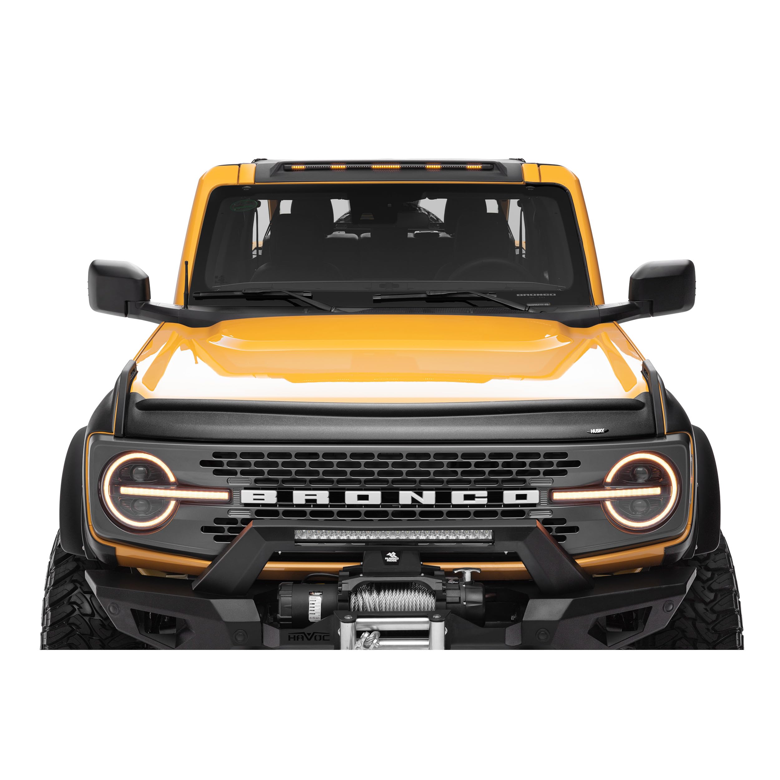 Aeroskin II Hood Protector Husky Liners | Fits 2021-2026 Ford Bronco 2 & 4 Door (Excludes Raptor Models) | Low Profile Deflector/Bug Shield - 1 pc., Textured Black | 2830183
