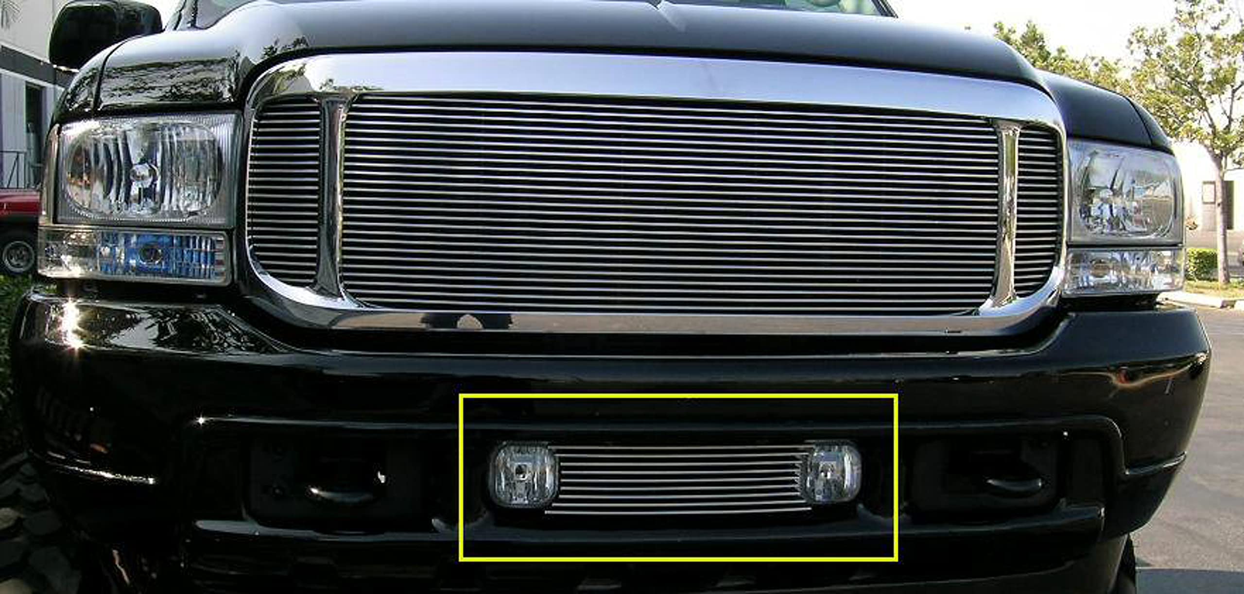 Horizontal T-Rex 25567 Aluminum Polished Finish Billet Bumper Grille Bolt-on for Ford Super Duty Excursion