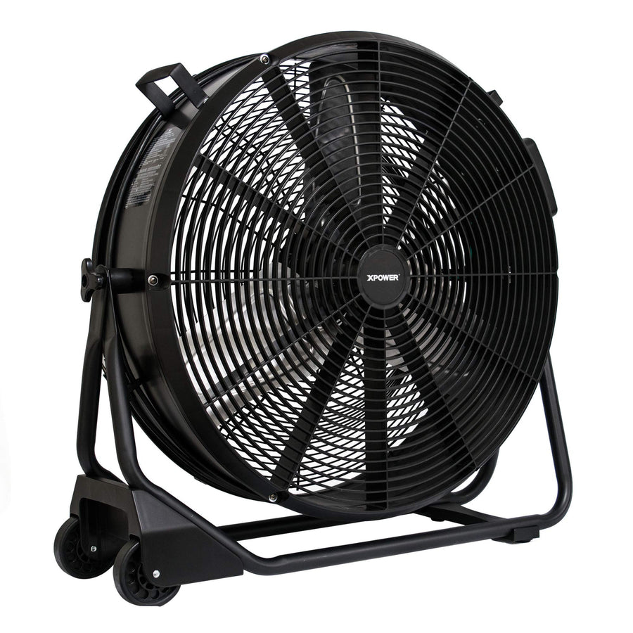 FD-630D XPOWER 1/2 HP 5800 CFM 1.8 Amps Variable Speed Enclosed Brushless DC Motor High Velocity 24” Drum Fan