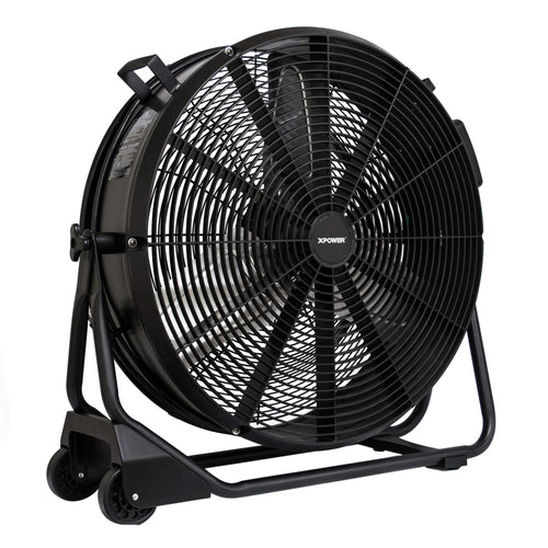 FD-630D XPOWER 1/2 HP 5800 CFM 1.8 Amps Variable Speed Enclosed Brushless DC Motor High Velocity 24” Drum Fan