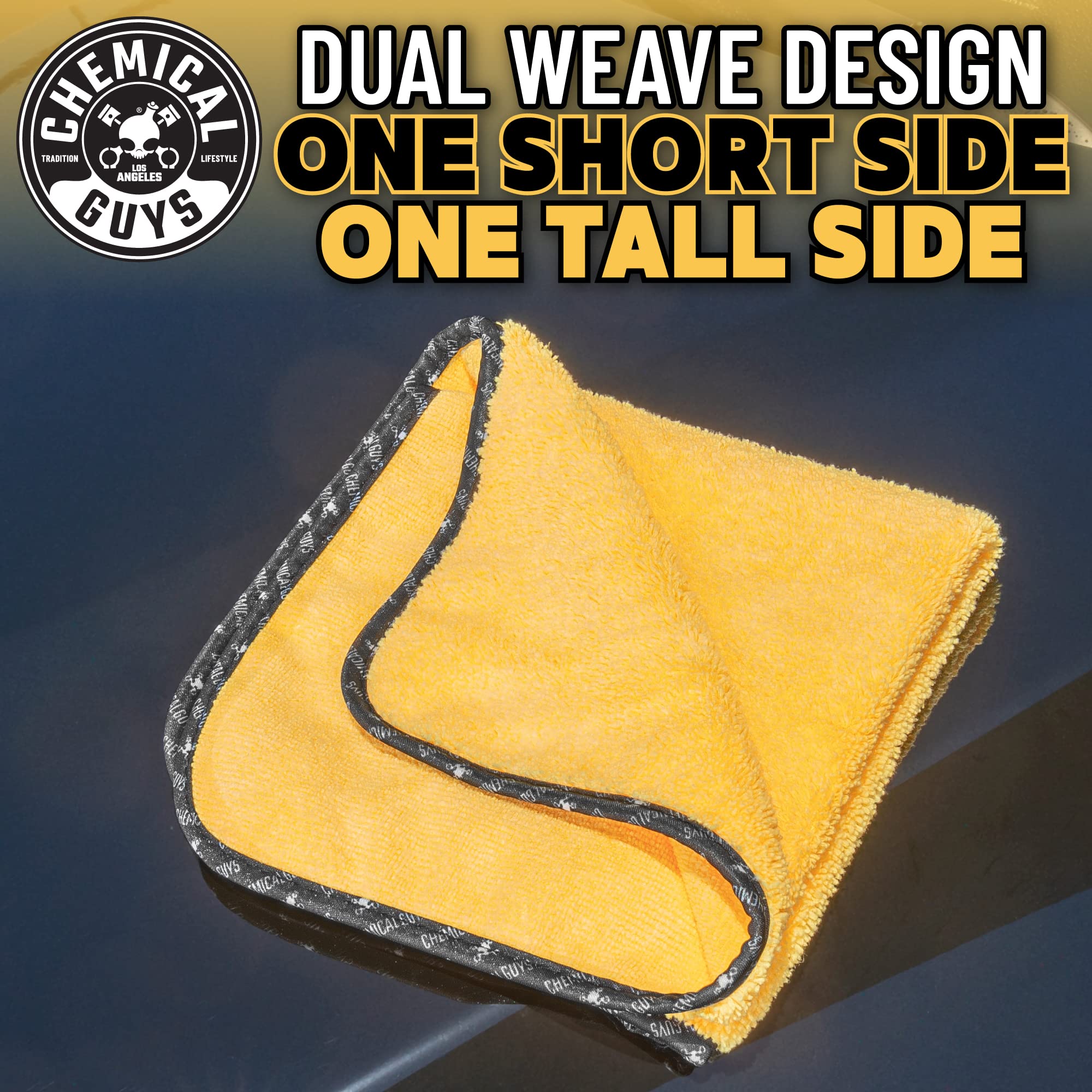 Chemical Guys Premium Grade Professional Microfiber Towels for Cars, Gold, 16" x 16", Ultra-Soft and Scratch-Free Car Detailing Cloths for Trucks, Motorcycles, and More - 3 Pack