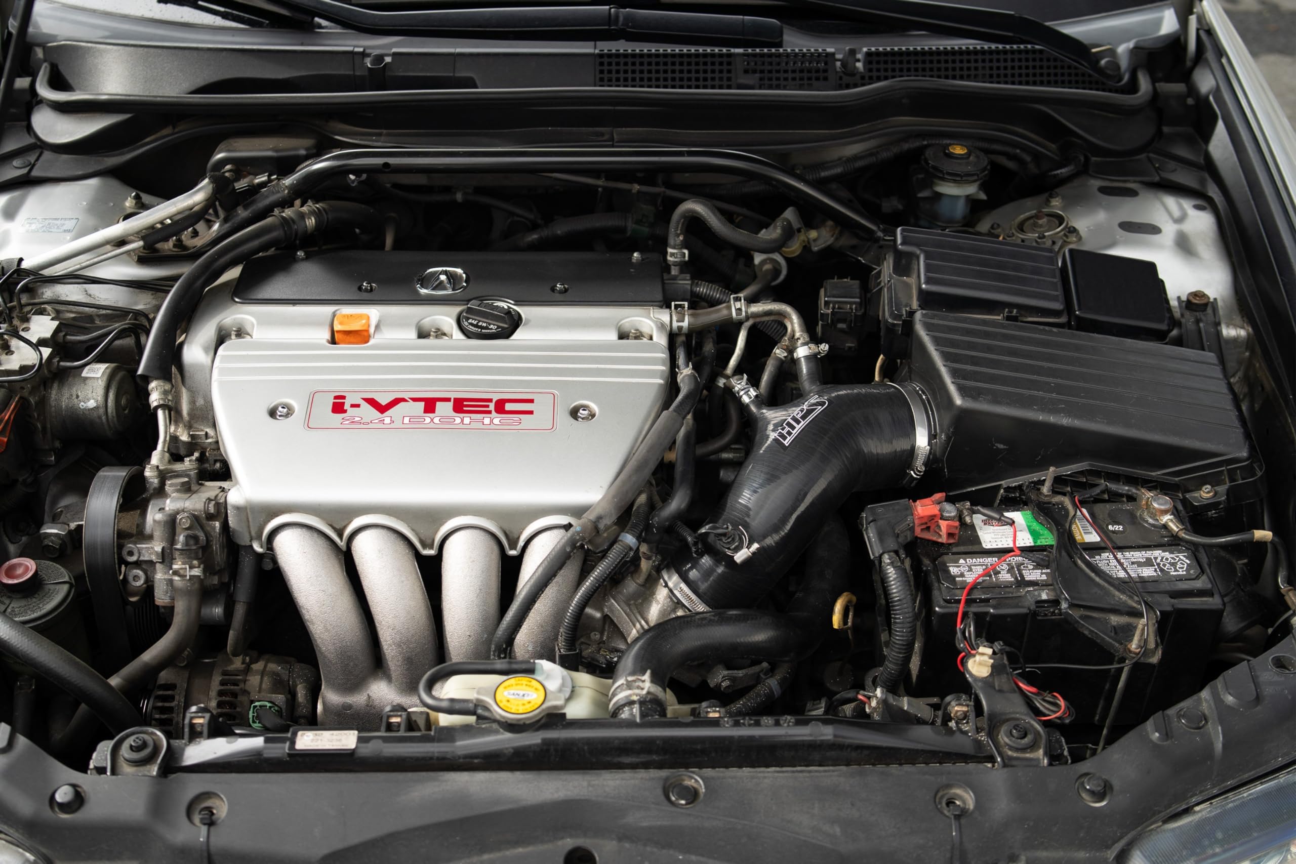 Black Silicone Air Intake Hose Kit HPS Compatible for 2004-2008 Acura TSX 2.4L, 57-2199-BLK