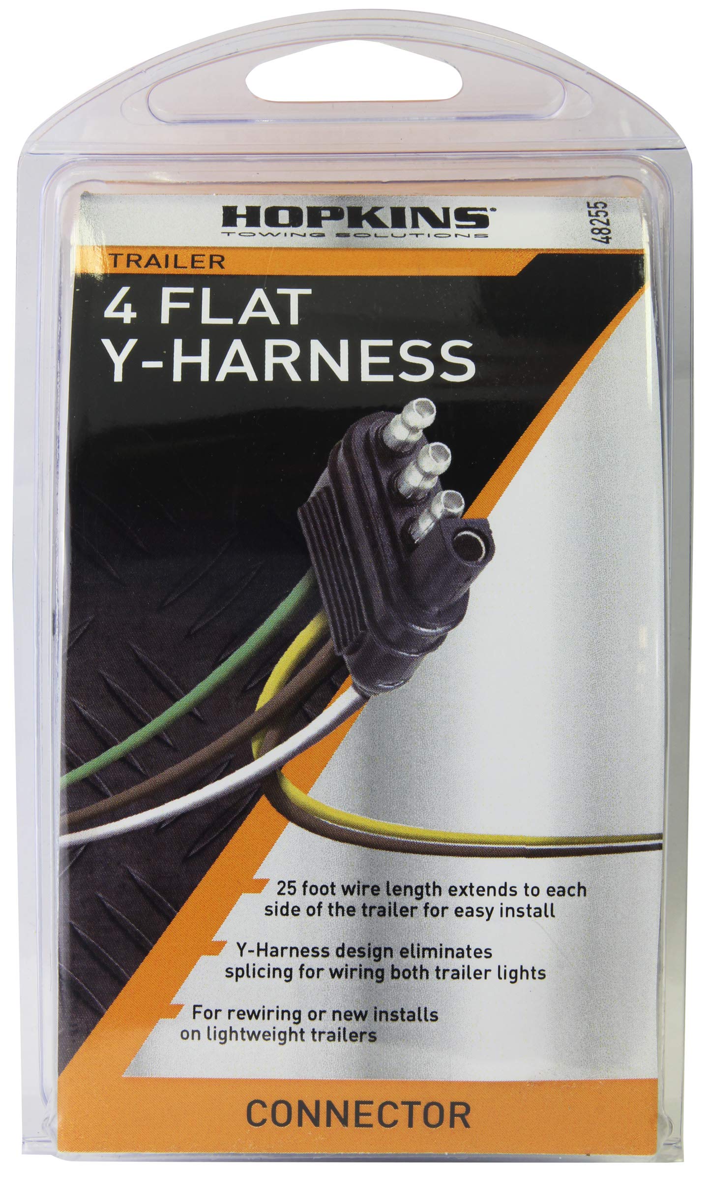 25' Hopkins Towing Solutions 48255 4 Wire Flat Trailer Side Y-Harness Connector
