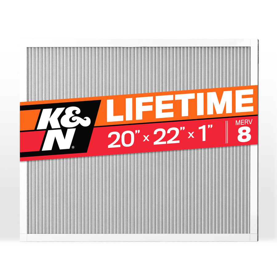K&N HVAC Furnace Air Filter 20X22X1, Lasts a Lifetime, Washable, Merv 8, the Last Filter You Will Ever Buy, Breathe Safely at Home or in the Office, HVC-8-12022
