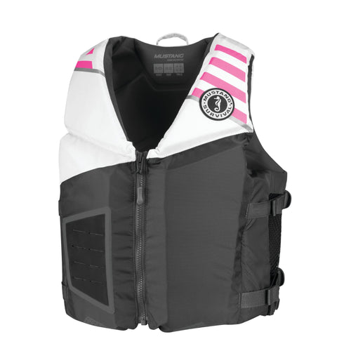 Rev Mustang Survival Young Adult Foam Vest - Gray, White, Pink, Young Adult (88 lb. - 110 lb.)