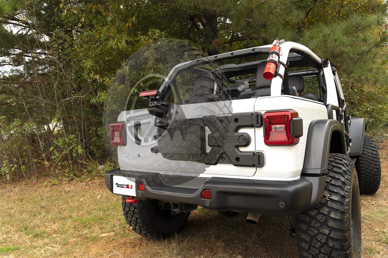 Rugged Ridge HD Tire Carrier Spartacus | Black, Heavy Duty | 11546.55 | Fits 2018-2025 Jeep Wrangler JL is Not Compatible with 4XE Sub Models