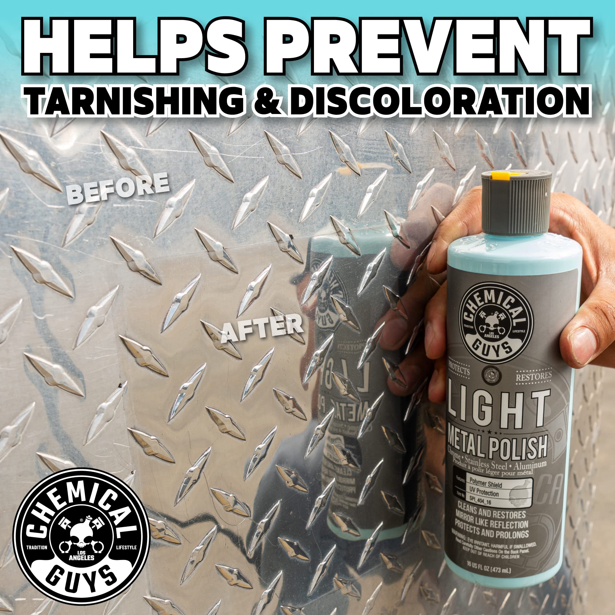 Chemical Guys Light Metal Polish SPI_404_16 (Works on Chrome, Stainless Steel, Aluminum & More), 16 fl oz