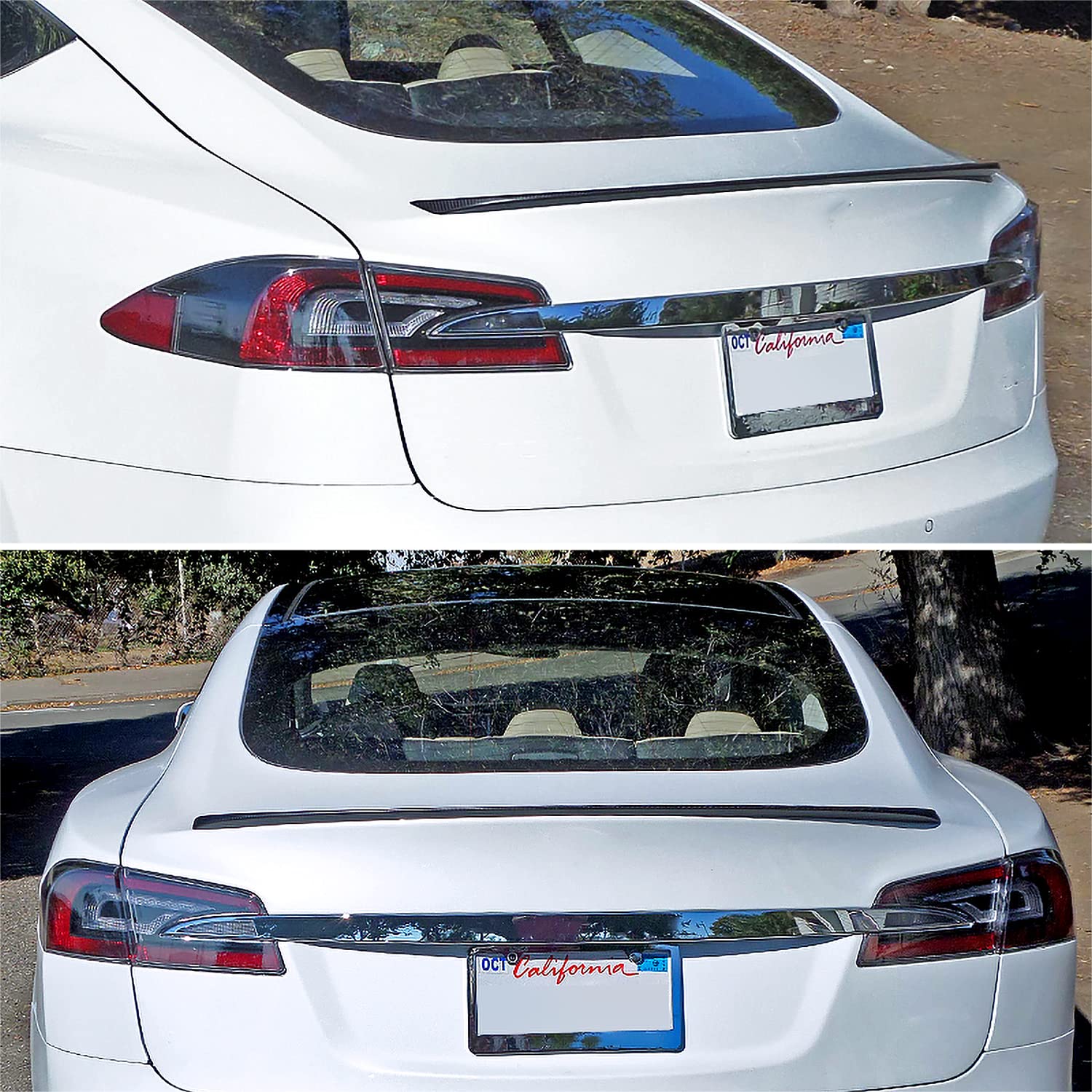 Carbon Fiber Spec-D Tuning Factory Style Rear Trunk Spoiler Compatible with 2012-2018 Tesla Model S Models