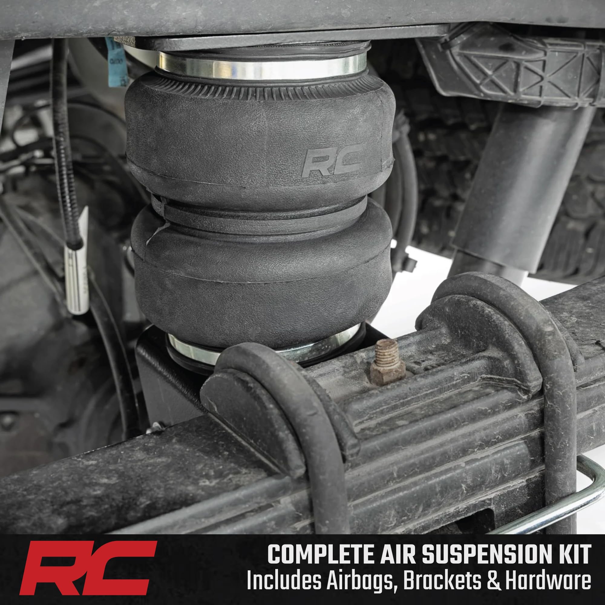 Rough Country Suspension Kit Air Bags with Compressor for Chevy Silverado & GMC Sierra 1500 (2019-2026) - Airbags for Trucks w/Stock Lift