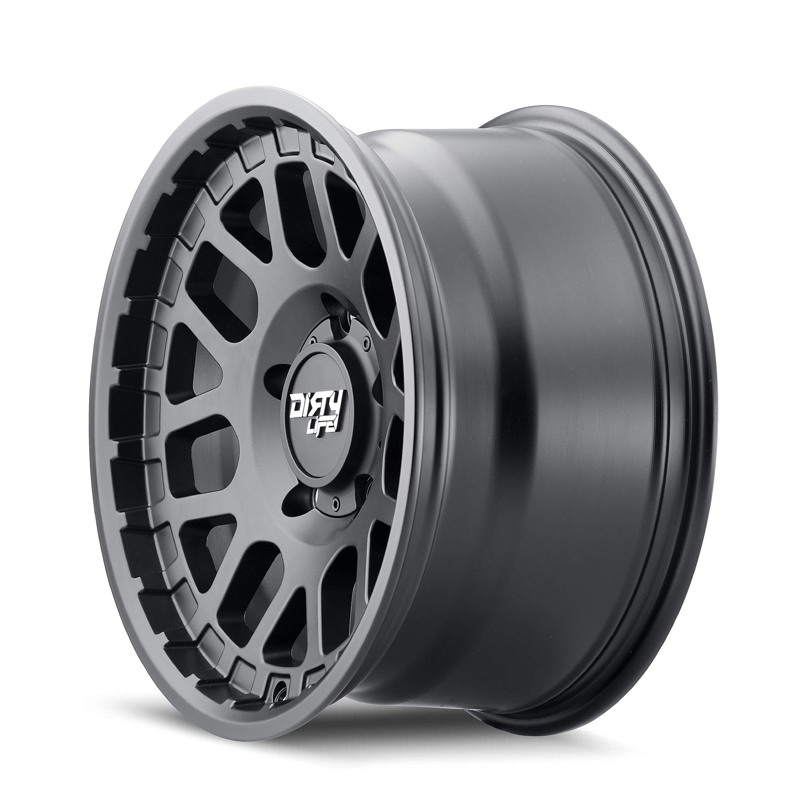 MESA Dirty Life Matte Black Wheel with Alloy Steel (17 x 9. inches /5 x 110 mm, 0 mm Offset)