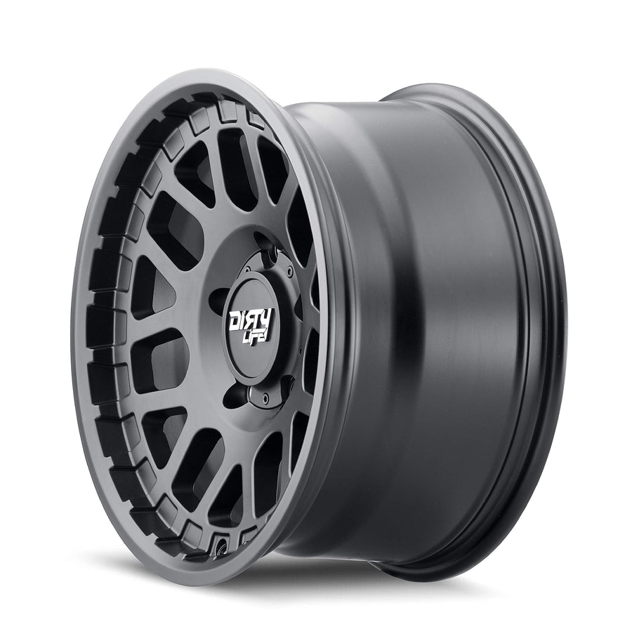MESA Dirty Life Matte Black Wheel with Alloy Steel (17 x 9. inches /5 x 110 mm, 0 mm Offset)