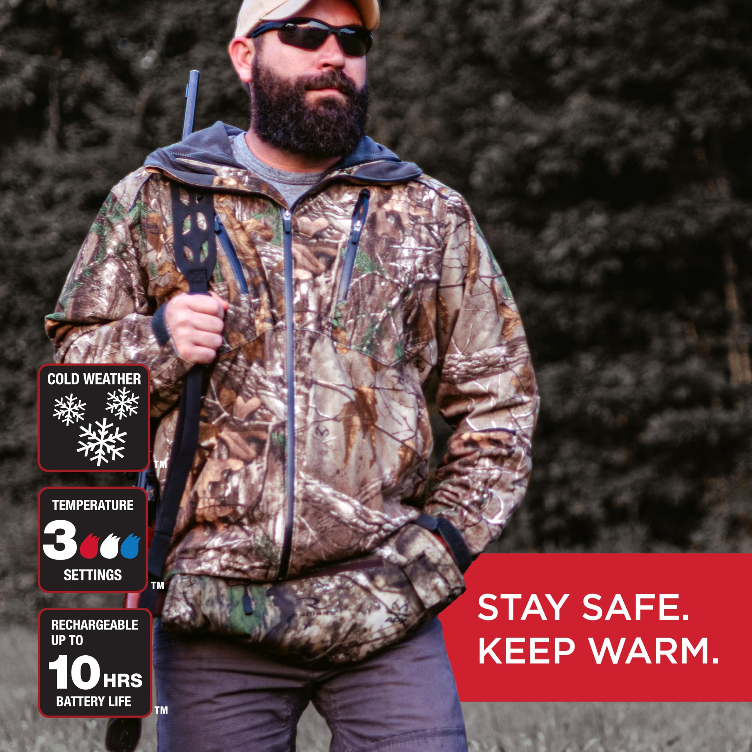 Radians Cold Weather RHG-A900 Wind Resistant Heated Hand Warmer Kit with Battery - Camo