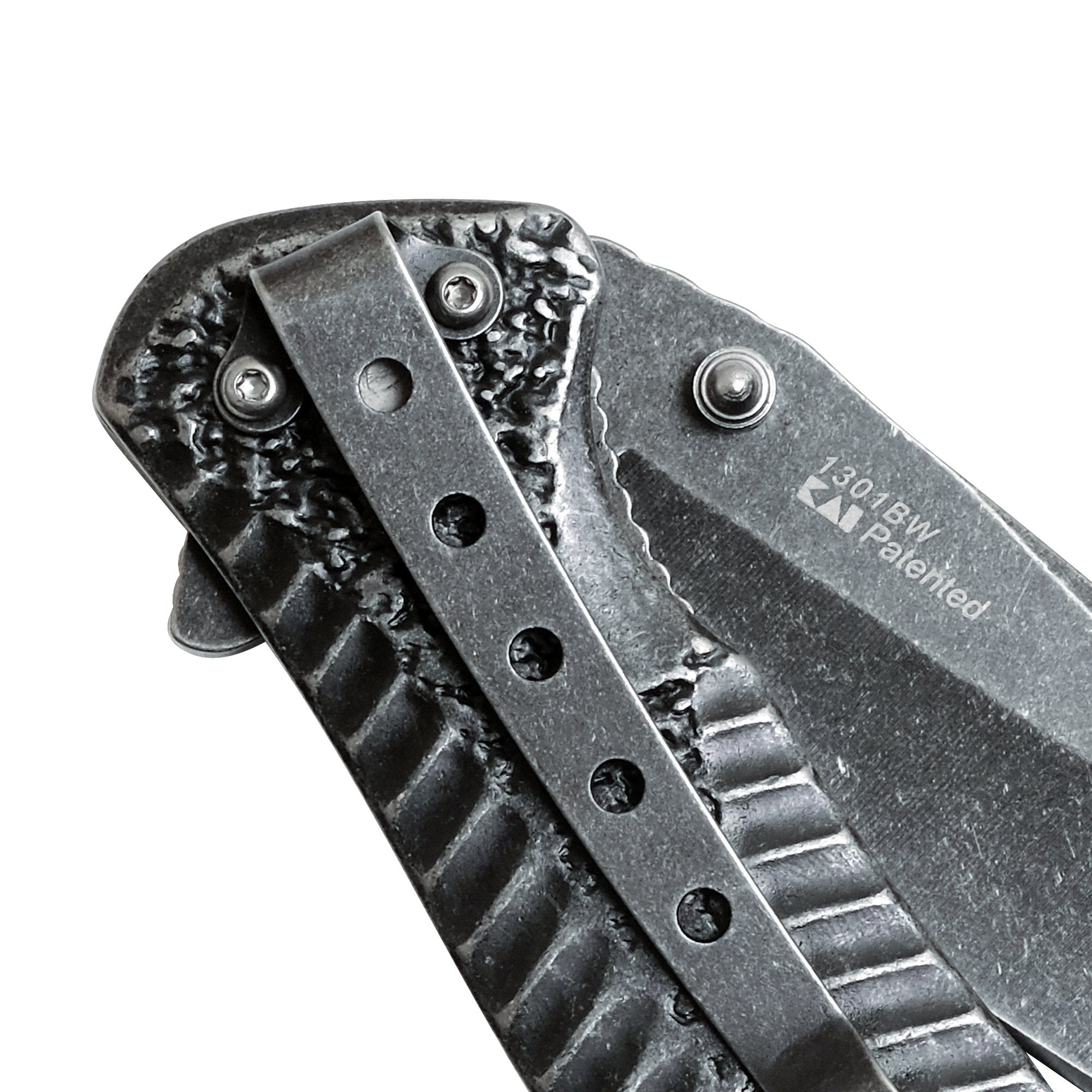 Kershaw Folding Pocket Knife Starter (1301BW); 4Cr14 Steel Blade With Black-Oxide BlackWash Finish, SpeedSafe Assisted, Single-Position Deep Carry Clip; 3.5 oz., 3.5 In. Blade, 7.9 In. Overall Length