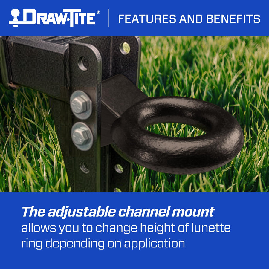 Tow Ready Lunette Ring 63060, 3 Inch Diameter, 24,000 lbs. Capacity, Adjustable