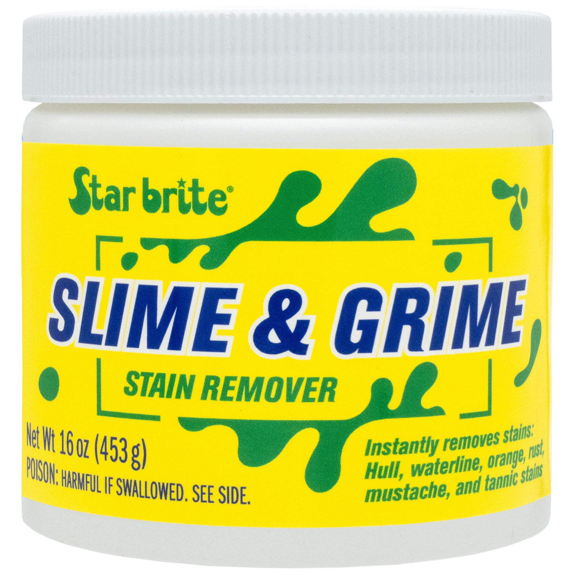 Slime & Grime Stain Remover STAR BRITE - Concentrate Makes 5 Gallons - Remove Tarnish, Rust & Tough Slimy Grimy Stains on Fiberglass, Metal, Wood, Cement, Tile, Decks & More - 16 OZ (094816)