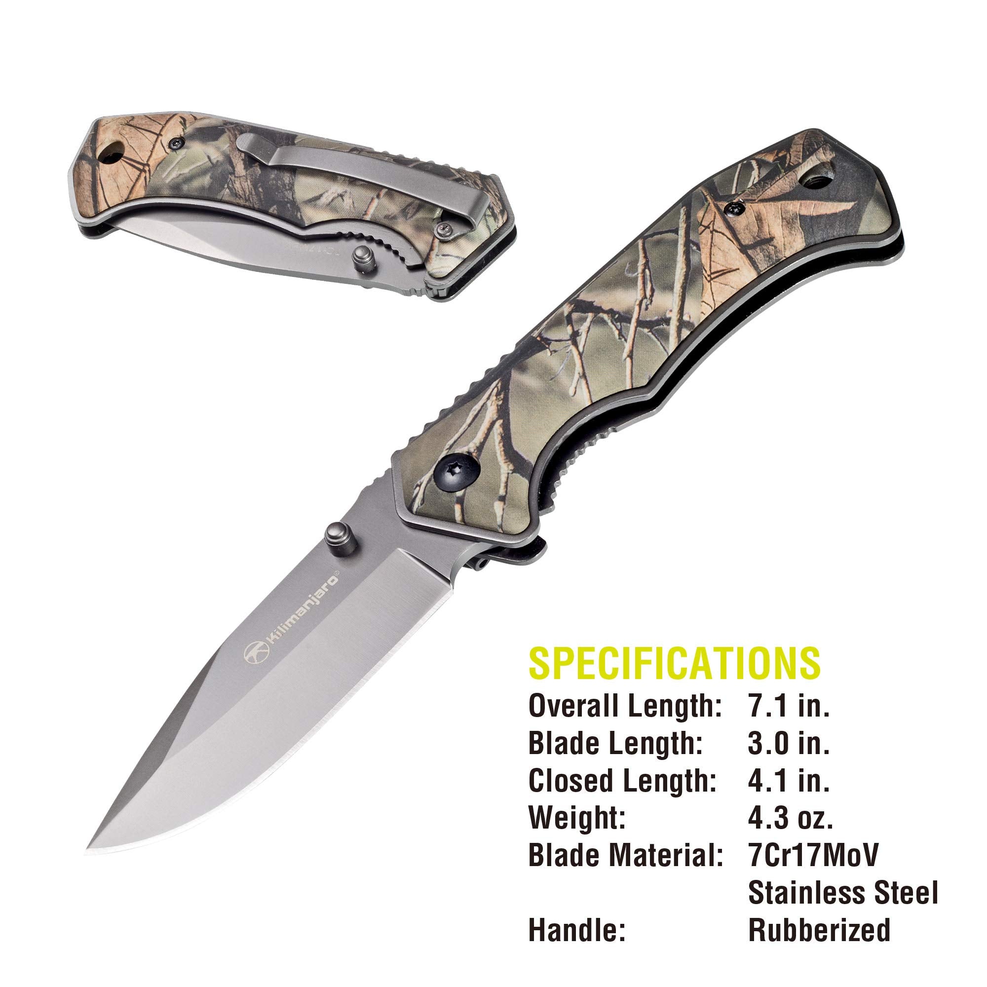 Victus Kilimanjaro 7-Inch Drop Point Hunting Knife, Camo