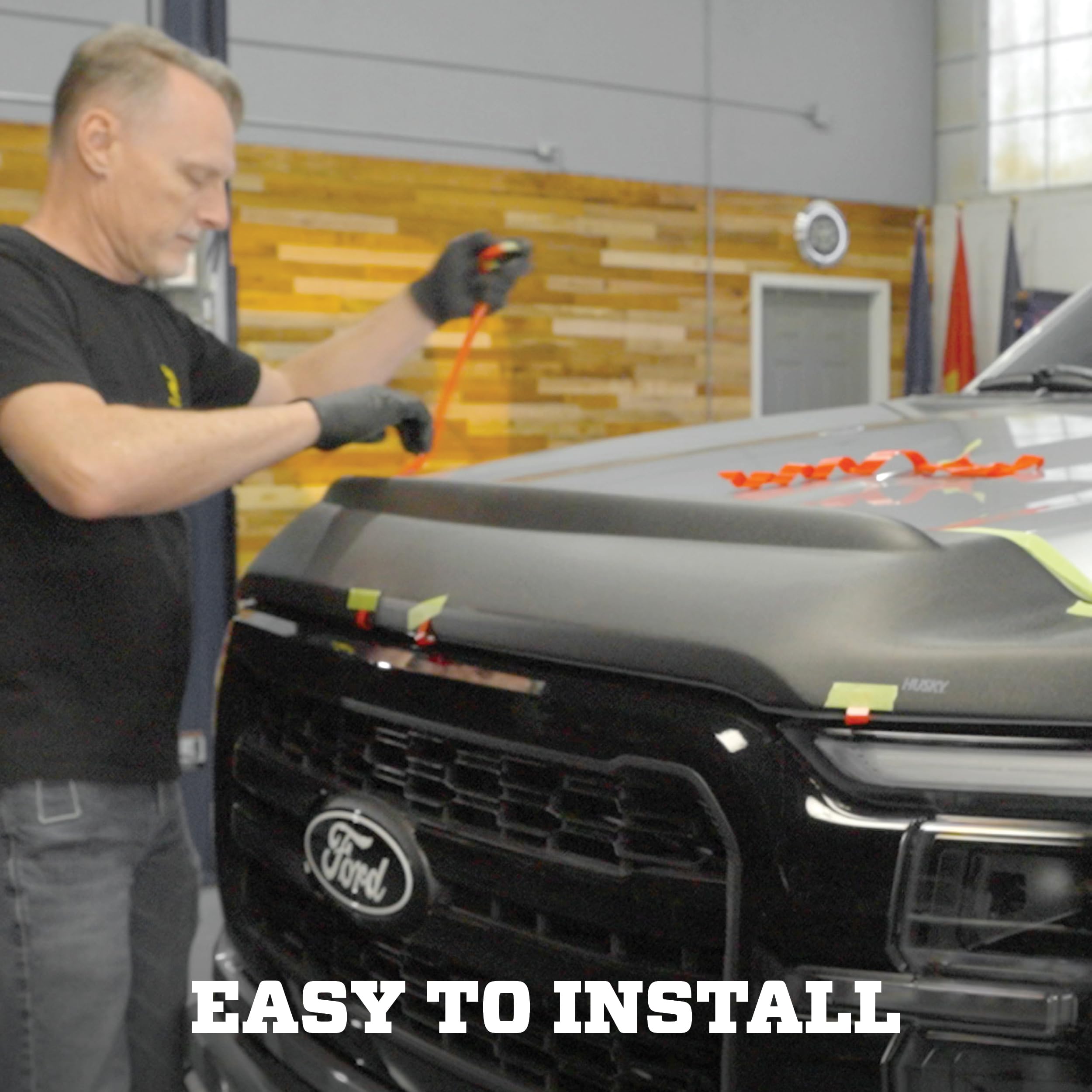 Aeroskin II Hood Protector Husky Liners | Fits 2009-2014 Ford F-150 | Low Profile Deflector/Bug Shield - 1 pc., Textured Black | 2830001