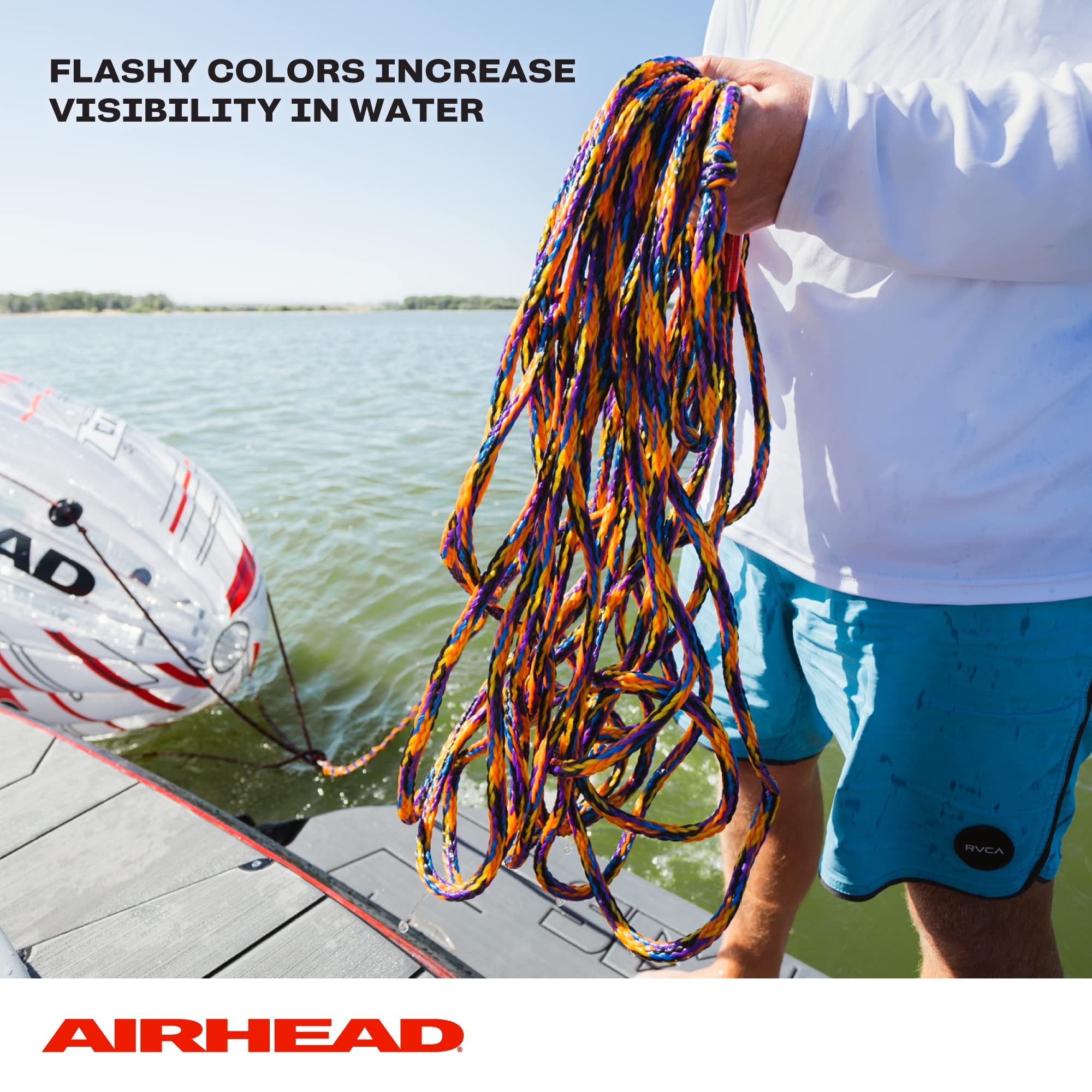 Tow Rope Airhead, 1-4 Rider Rope for Towable Tubes Multi, 9/16"