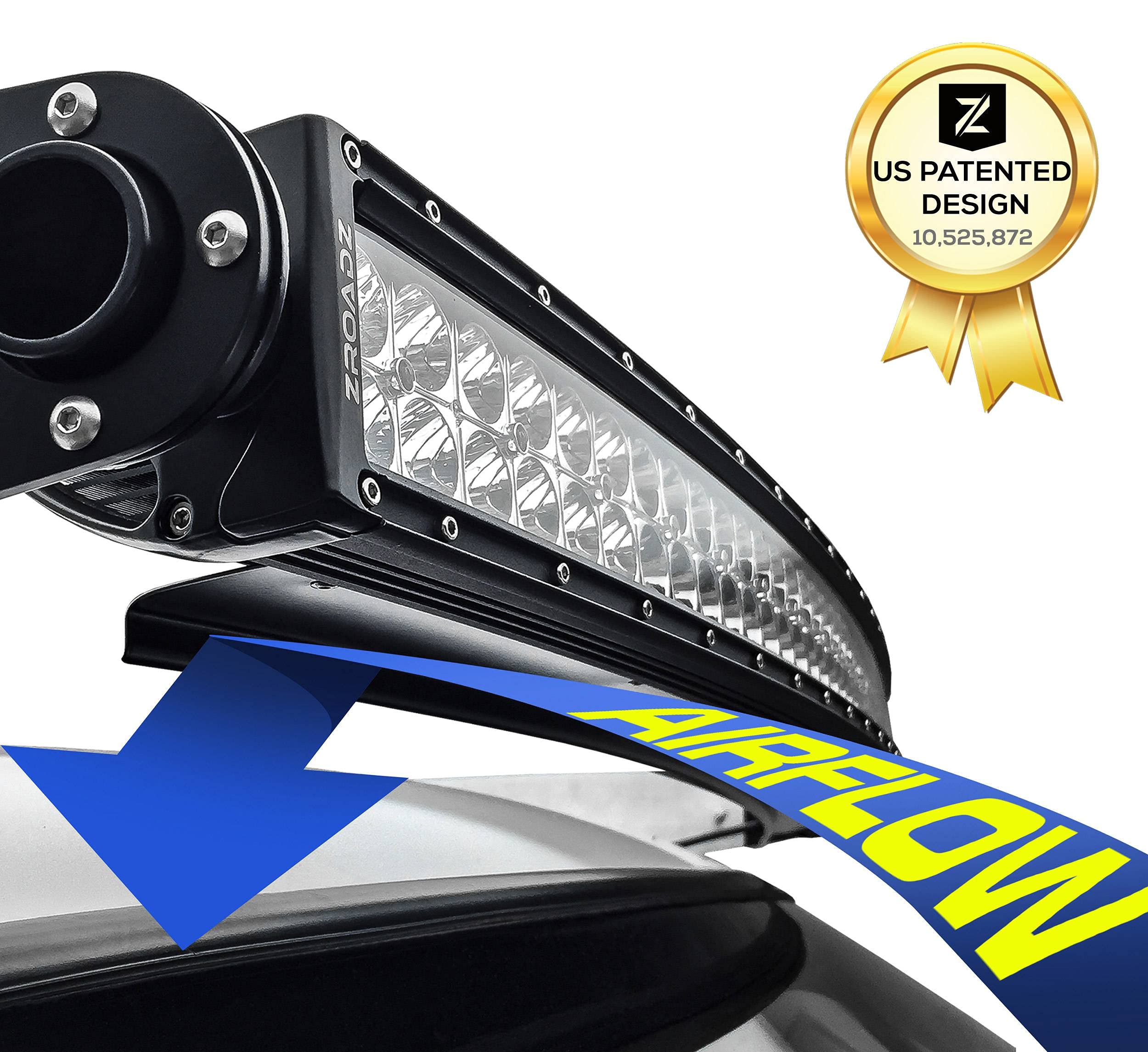 ZROADZ Black Aluminum Noise Cancelling Wind Diffuser for 50 Inch Curved Double Row LED Light Bar