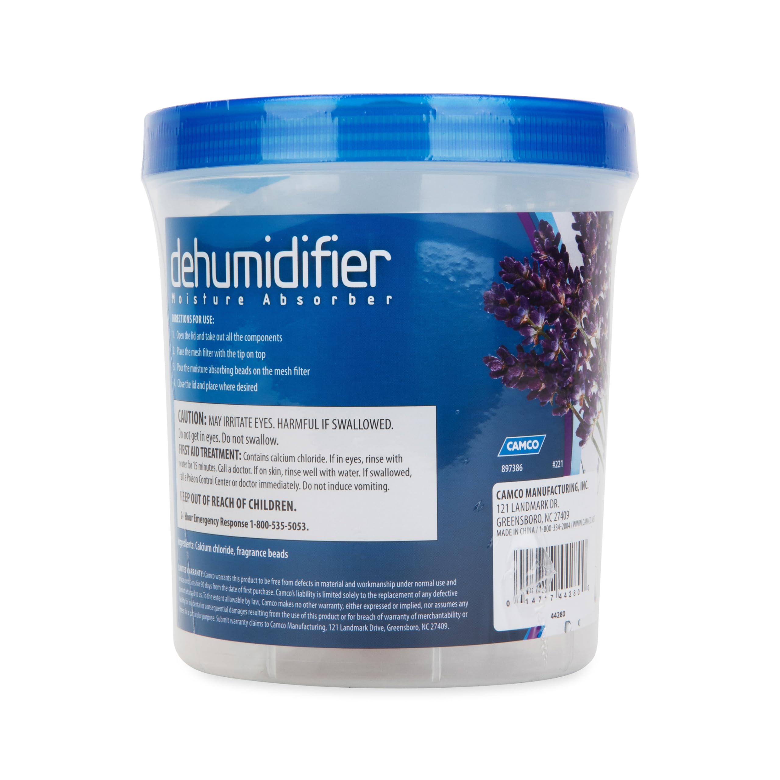 Camco Moisture Absorber Dehumidifier - Absorbs Up to 3x Its Weight in Water, Reduces Moisture and Humidity in Offices, Closets, Bathrooms, Kitchens, Boats, RVs and More – Refillable (44280)