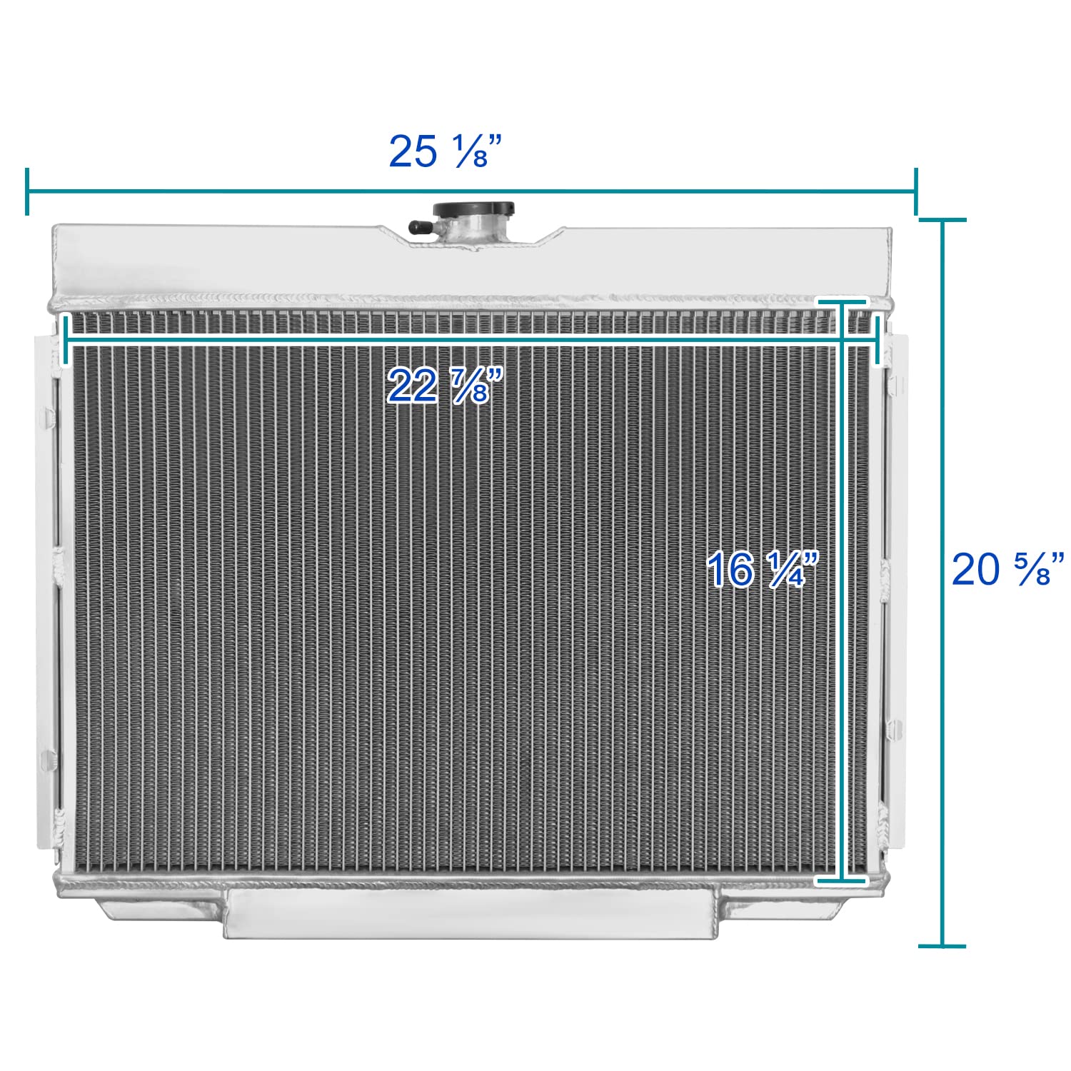 3 Row Aluminum Cooling Radiator with Fan Shroud Spec-D Tuning Compatible with 1967-1970 Ford Mustang