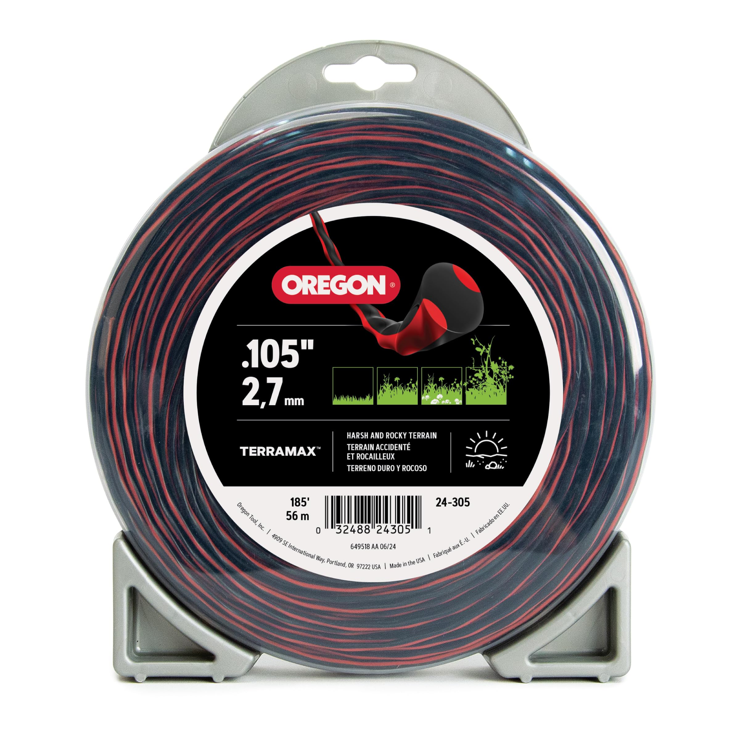 TerraMax Oregon .105" Diameter String Trimmer Line, 1lb Donut (24-305)