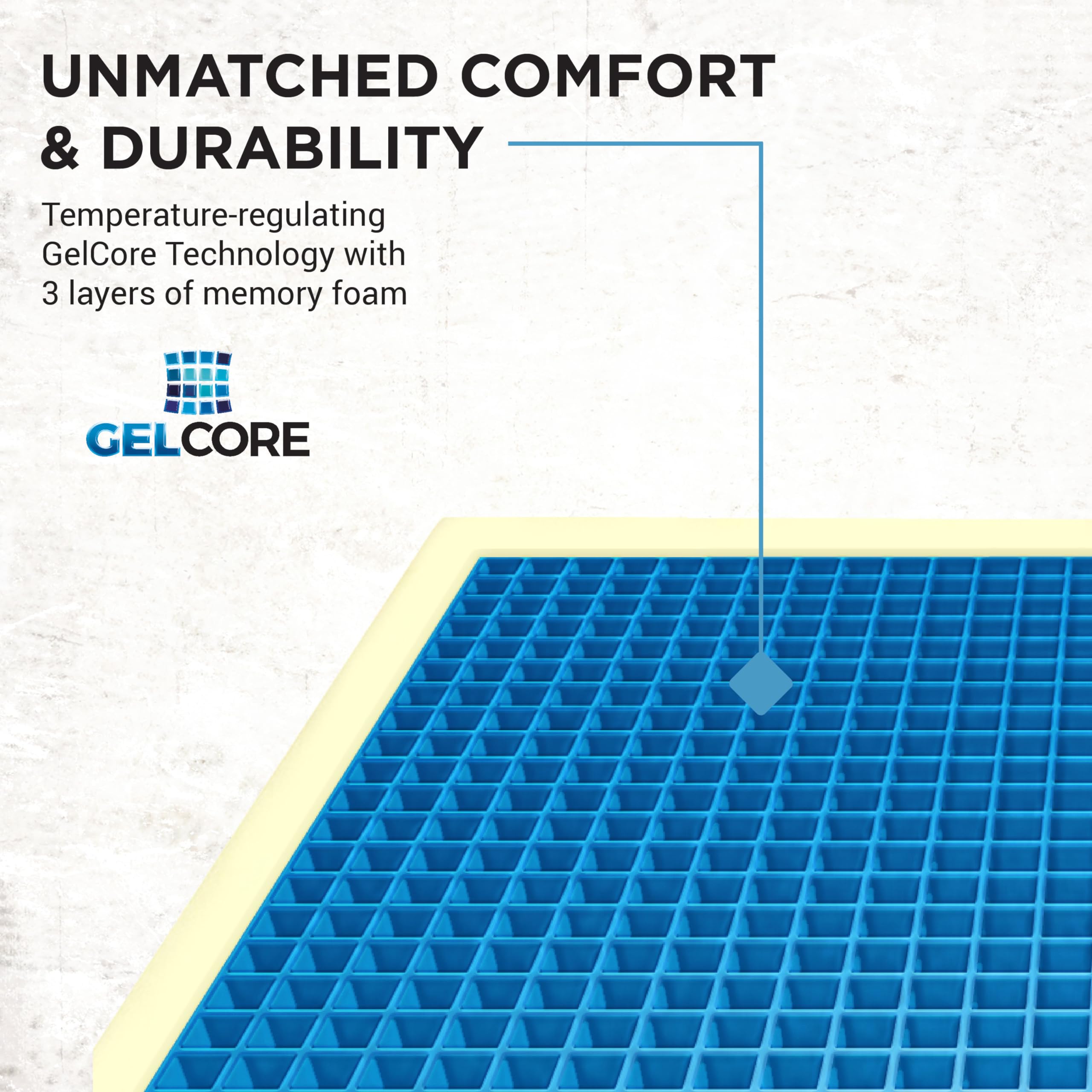 GelCore Tail Mate Premium Seat Cushion with Memory Foam for Stadium Seats, Office, Home, Car, Hunting, Travel, and More, Black