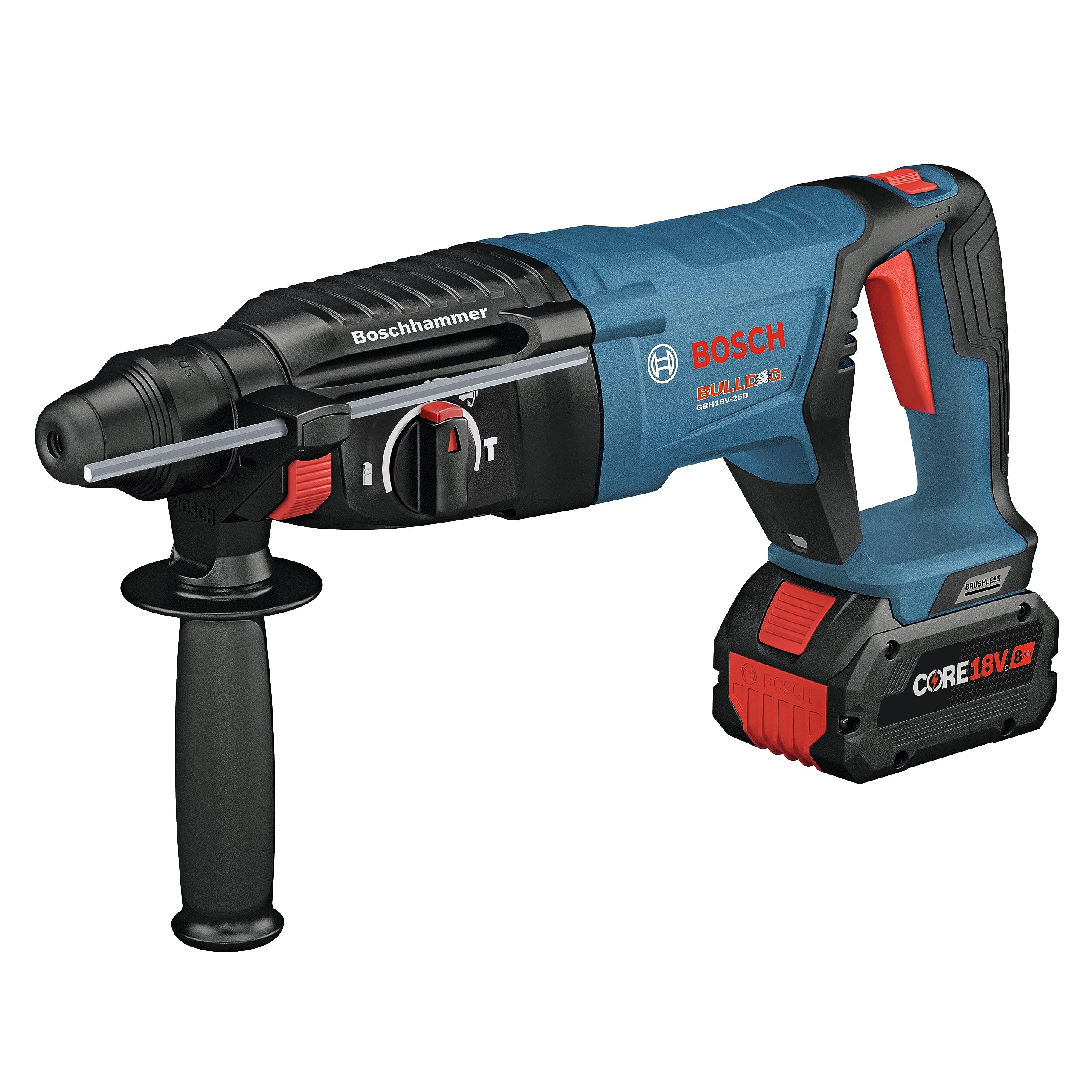 Bosch 18V GBH18V-26DK24 Brushless SDS-plus® Bulldog™ 1 In. Rotary Hammer Kit with (2) CORE18V® 8 Ah High Power Batteries