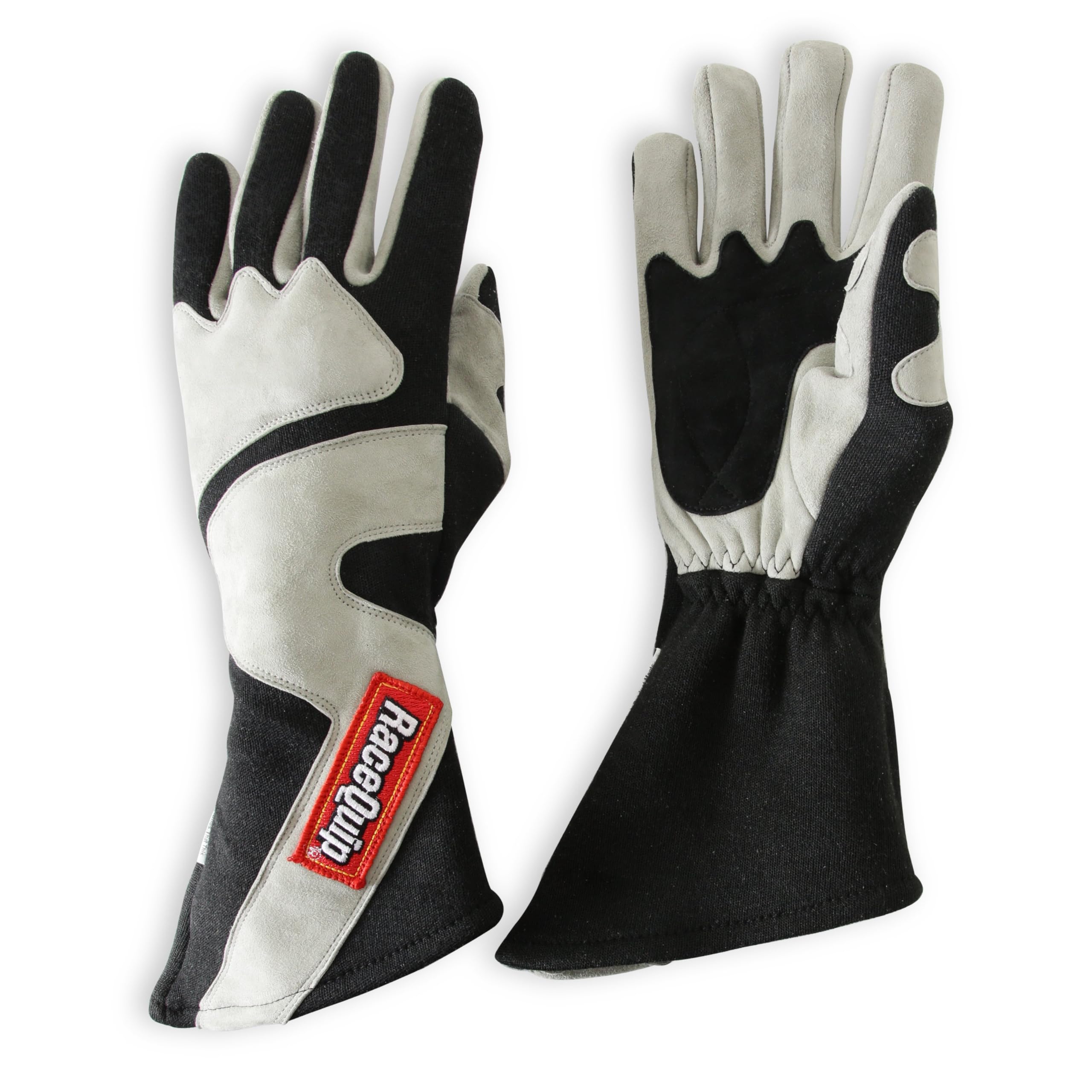 358 Series RaceQuip Gloves, Driving, SFI 3.3/5, Double Layer, Nomex, Black/Gray, X-Large, Pair