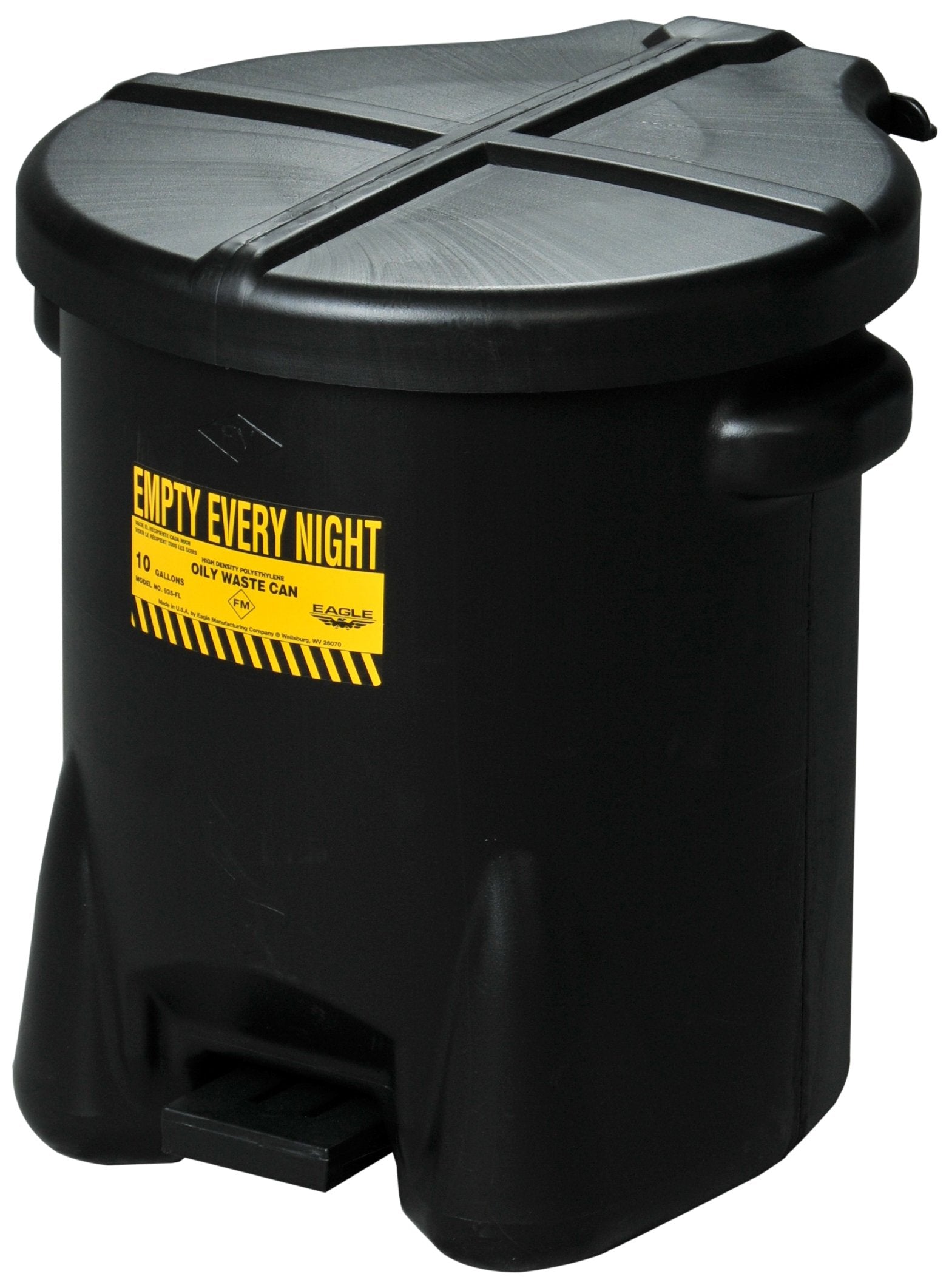 Black Eagle 937FLBK Oily Waste Can, 14 gal Capacity