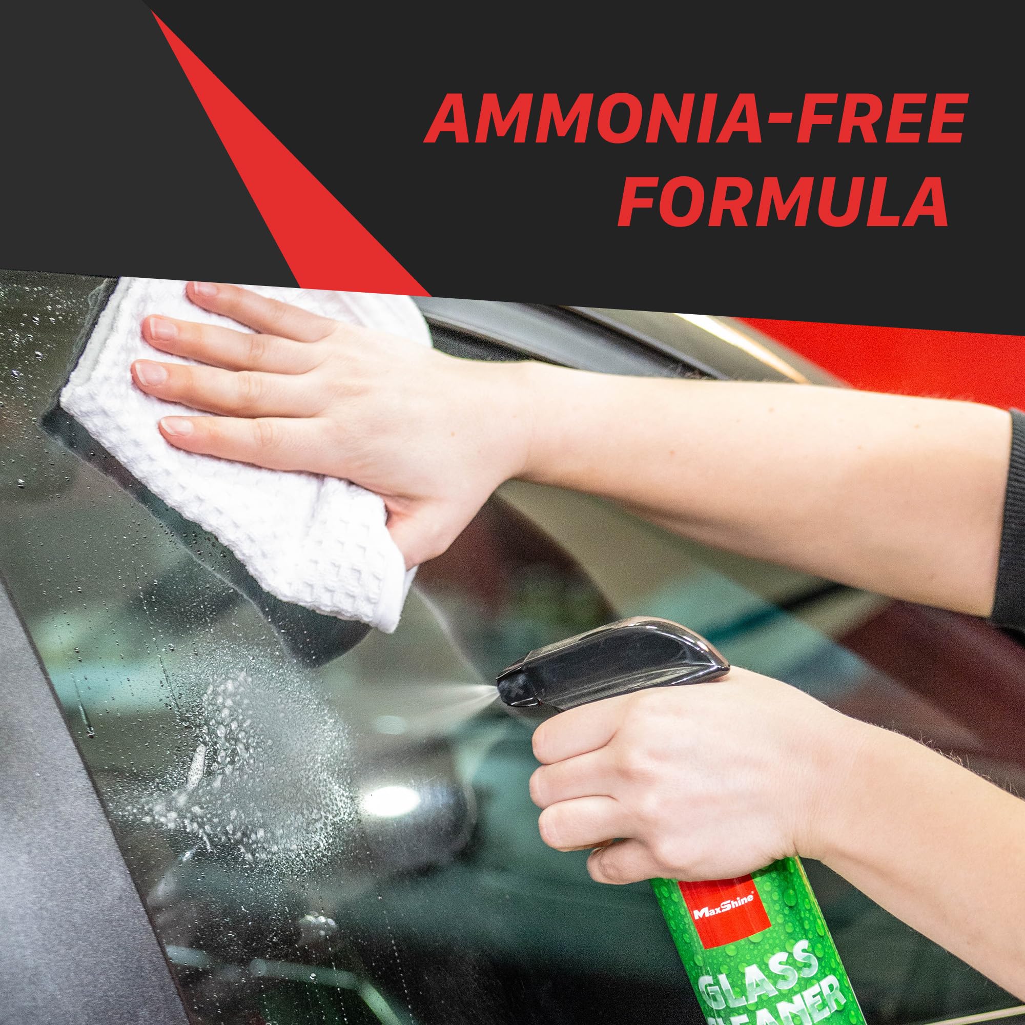 Universal Maxshine 16oz Glass Cleaner – Streak-Free Car Window Cleaner – Ammonia-Free Auto Glass Spray for Tinted Windows, Mirrors & Windshields – Removes Grime, Grease & Haze