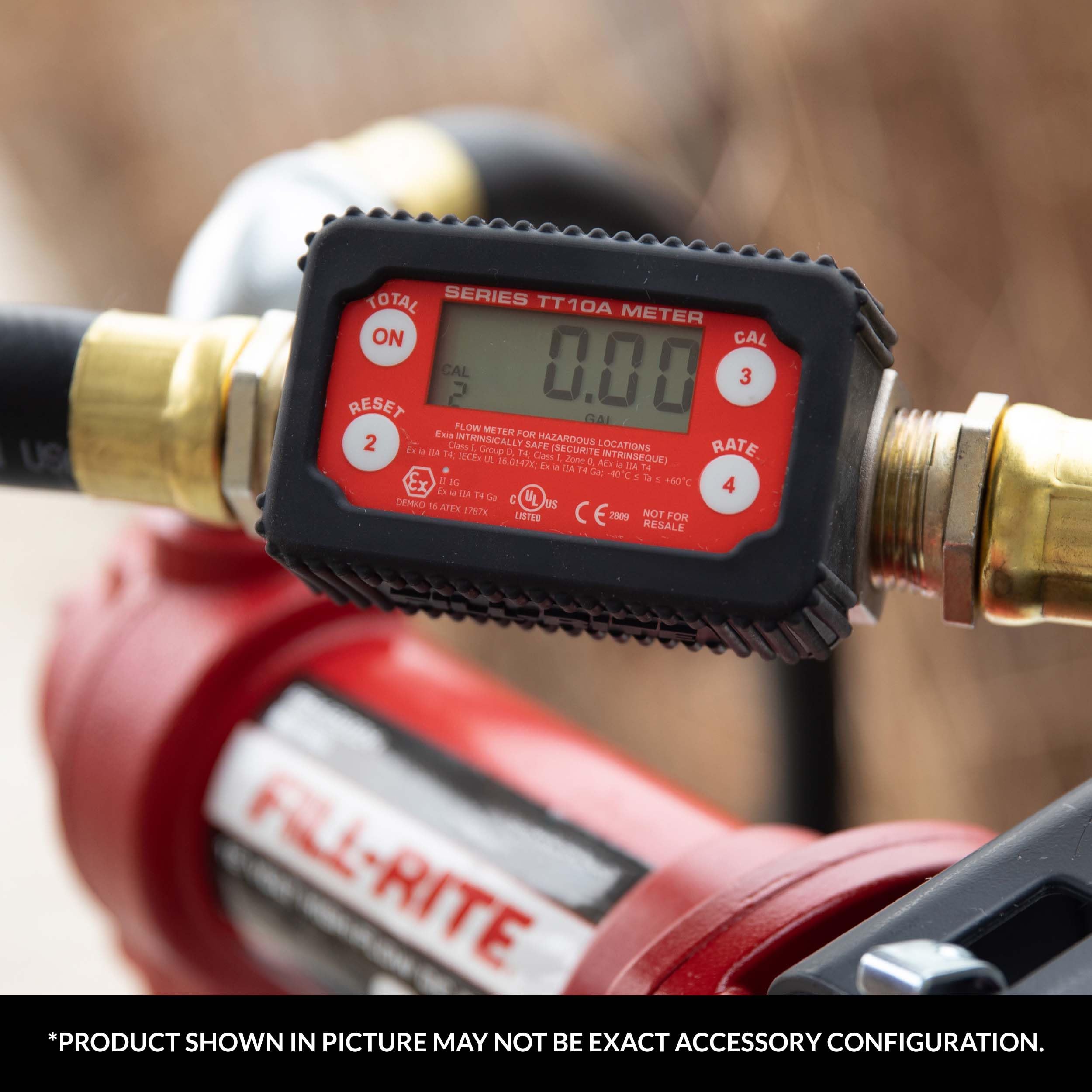 Fill-Rite 1" TT10AN 2-35 GPM(8-132 LPM) Digital In-line Turbine Meter, Aluminum, Fuel Transfer Meter,Black/Red