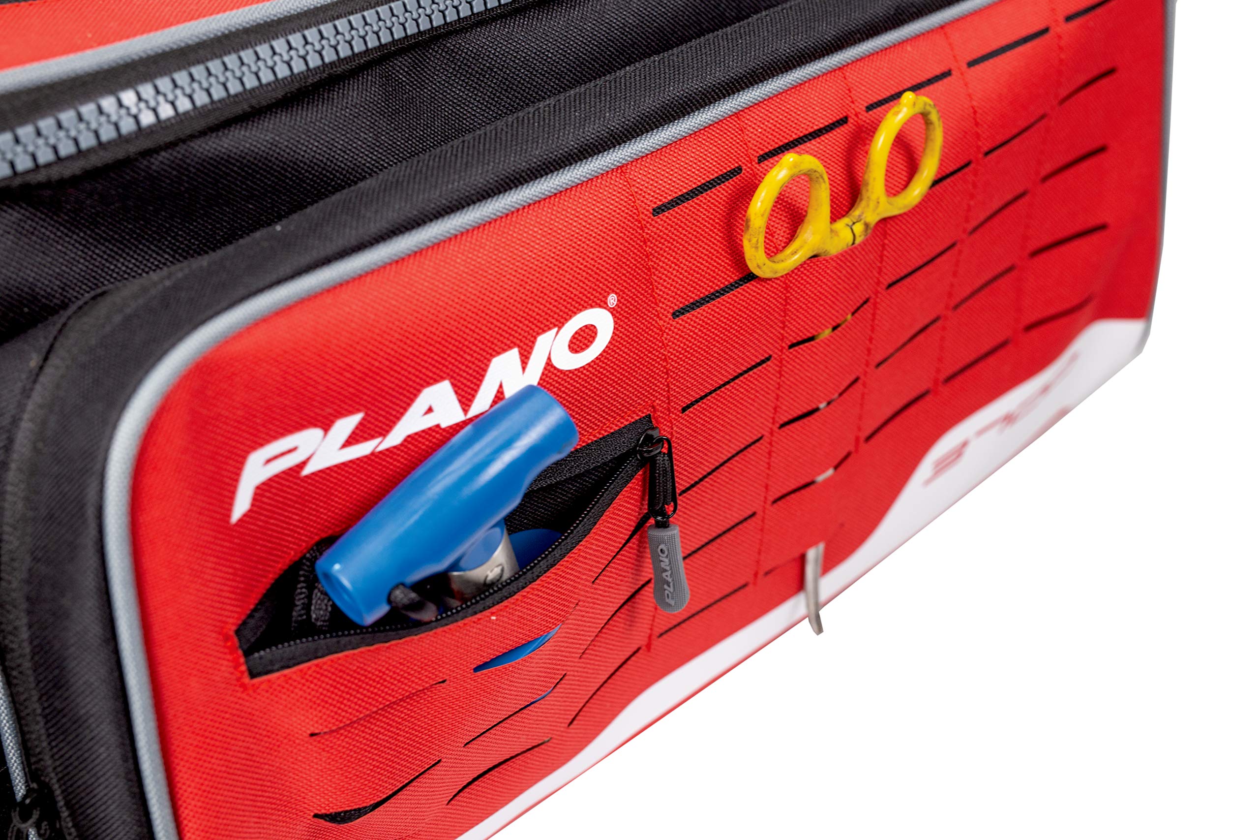 Plano 3600 Weekend Series Deluxe Tackle Case, Medium, Red Fabric, Includes 2 Stowaway Utility Storage Boxes, Soft Fishing Tackle Bag, Premium Storage
