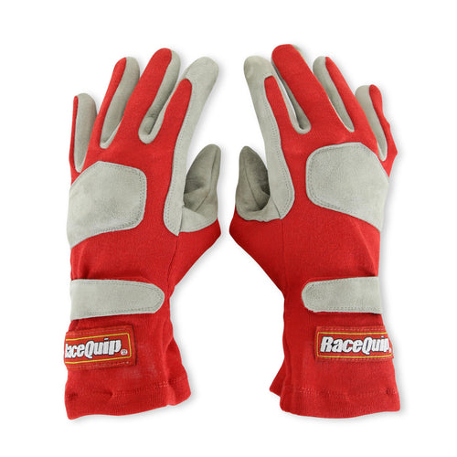 351012RQP RaceQuip® Driving Gloves 351 Series - SFI 3.3/1 - Red/Gray - Small