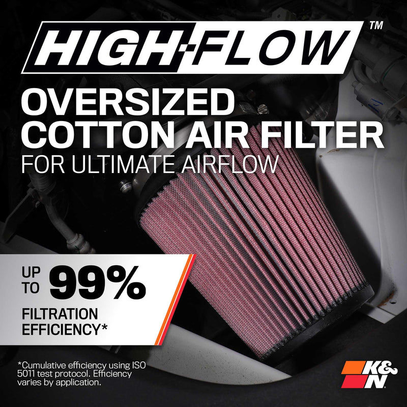 Cold Air Intake System K&N: High-Flow Air-Filter, Increase Performance & Horsepower: Compatible with 2022-2024 JEEP Grand Cherokee, 63-1595