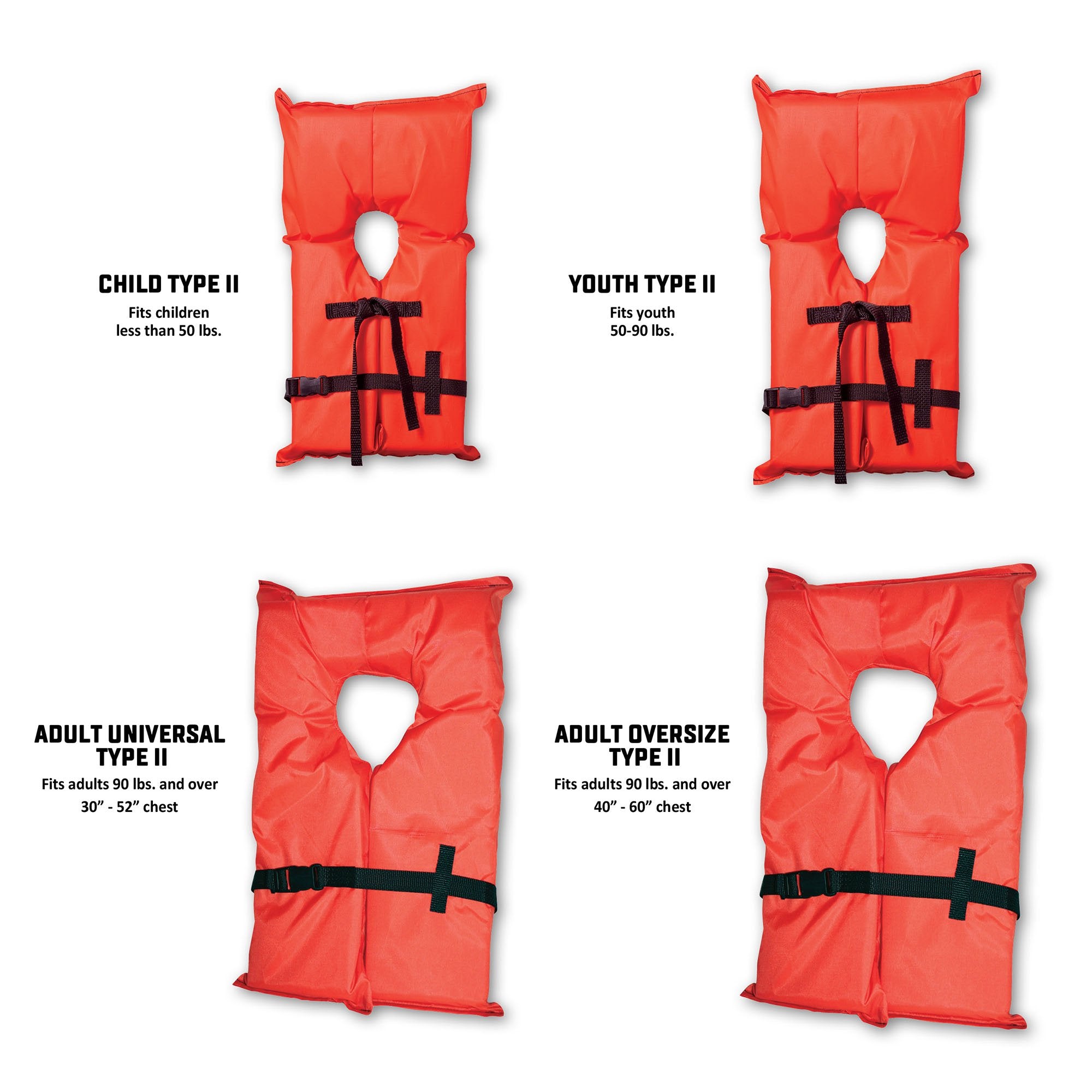 Extra Large KENT Water Sports Adult Orange Life Vest 10200020000512