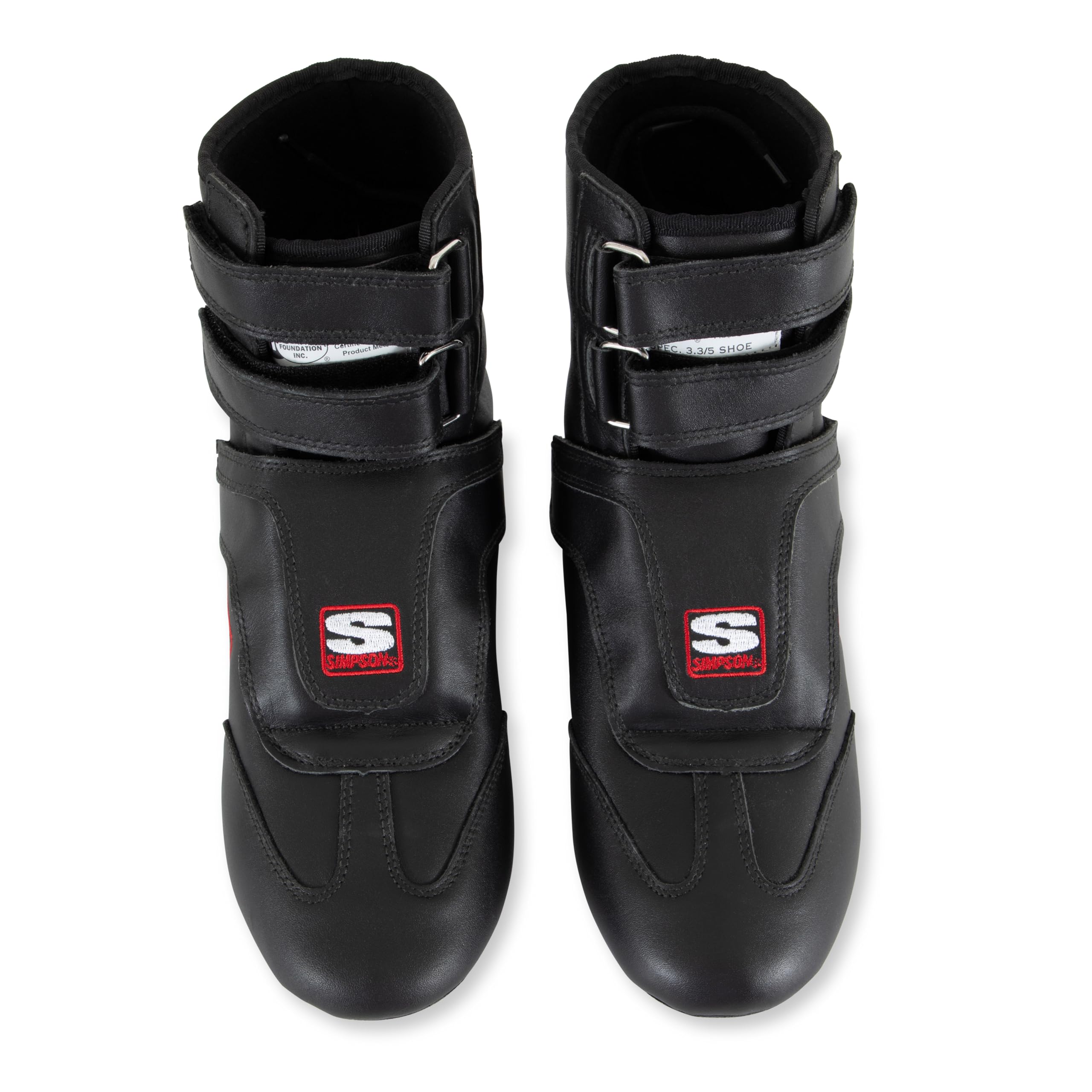 SIMPSON SP900BK Safety Driving Shoe - Stealth Sprint - High-Top - SFI 3.3/5 - Leather Outer - Nomex Inner - Black - Size 9 - Pair