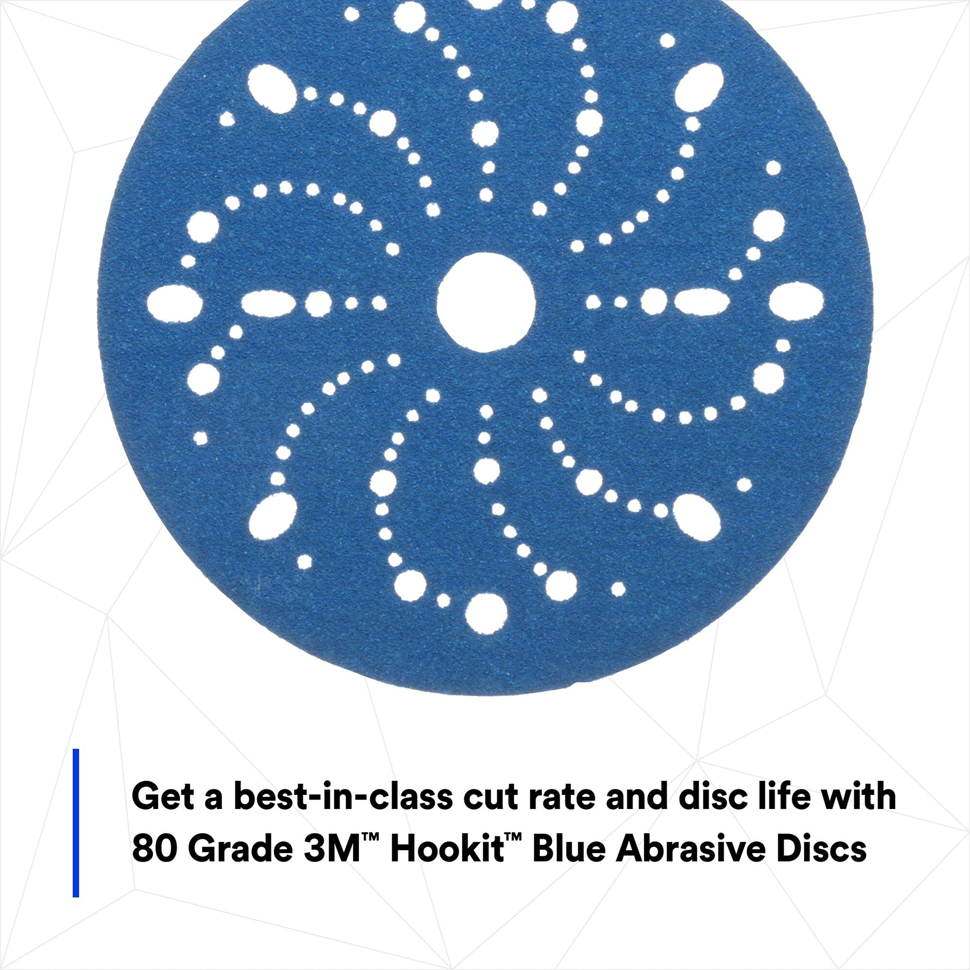 3M Hookit 3M-36172 Blue Abrasive Disc Multi-hole, 6, 80 Grade