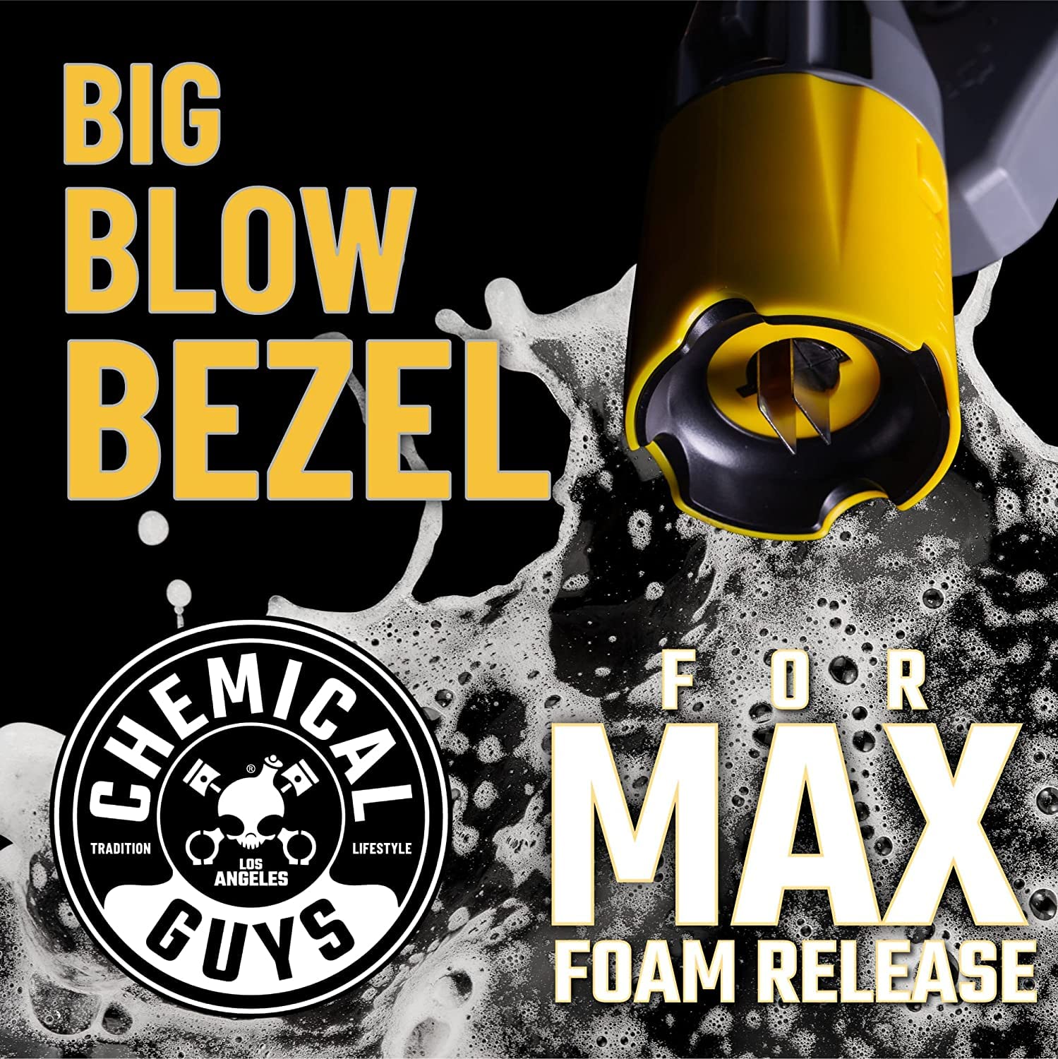 Chemical Guys Max Release Big Mouth Foam Cannon - Foam Cannon for Pressure Washer for Car Wash, Home Cleaning, and Boat Wash with 34 oz Bottle