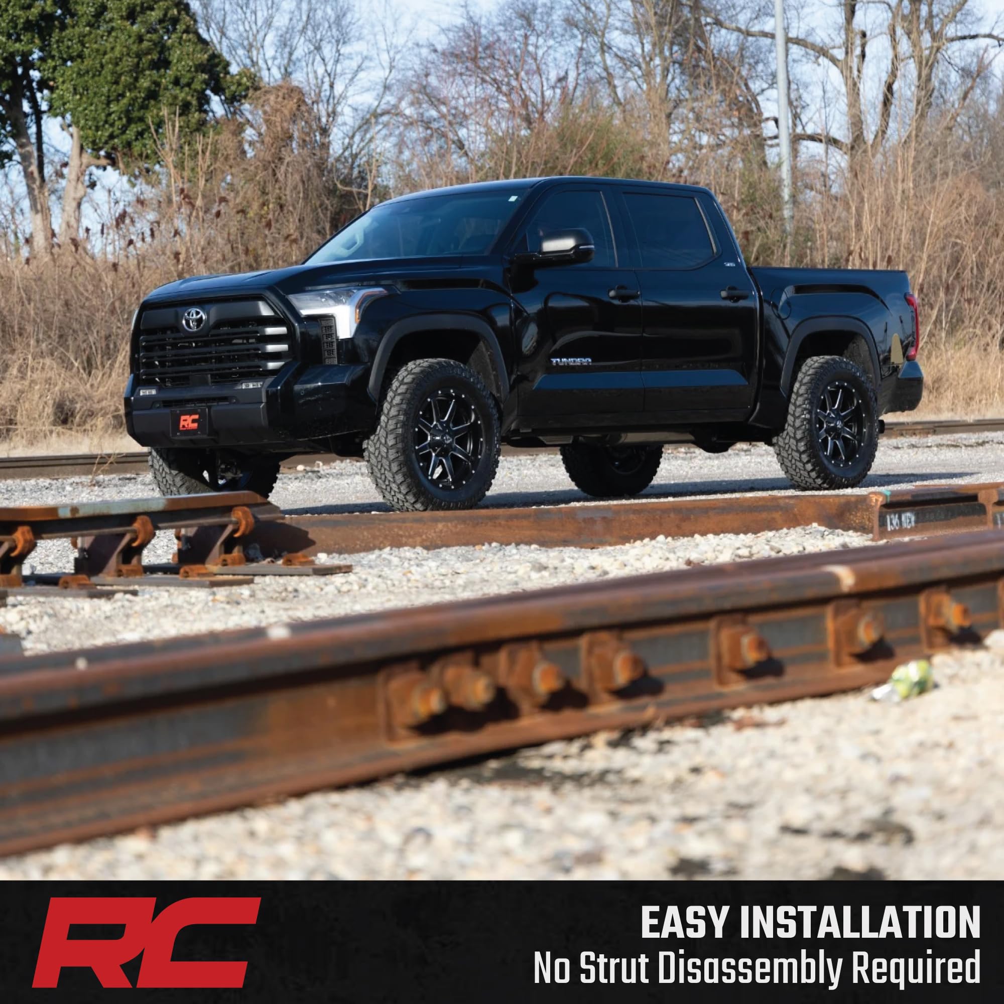 1.75" Rough Country Front Leveling Kit for Toyota Tundra (2022–2026) - Custom Composite Upper Strut Spacers, Bolt-On Suspension Lift