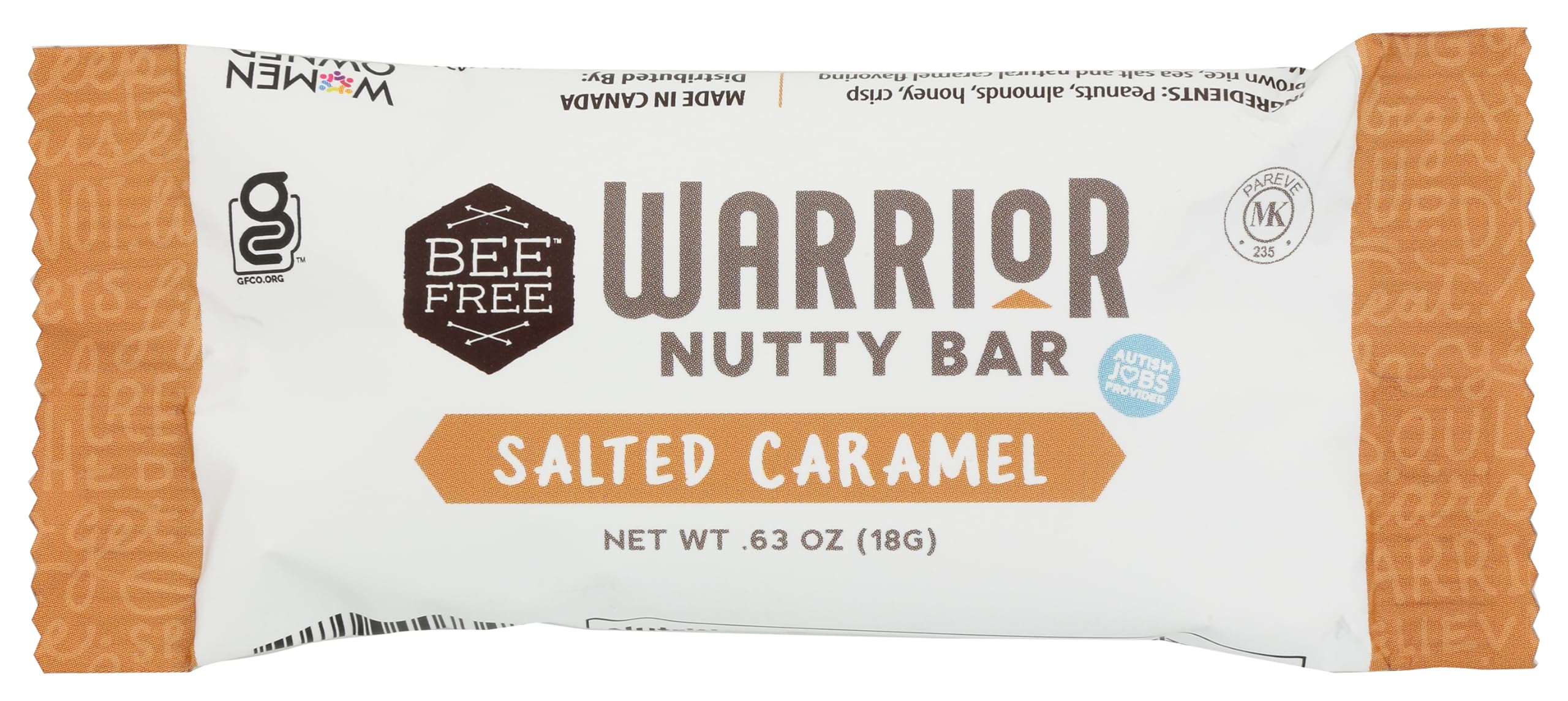 Mini Warrior Nutty Bar- Salted Caramel BeeFree | Gluten Free Snack Bars, 12 Pack