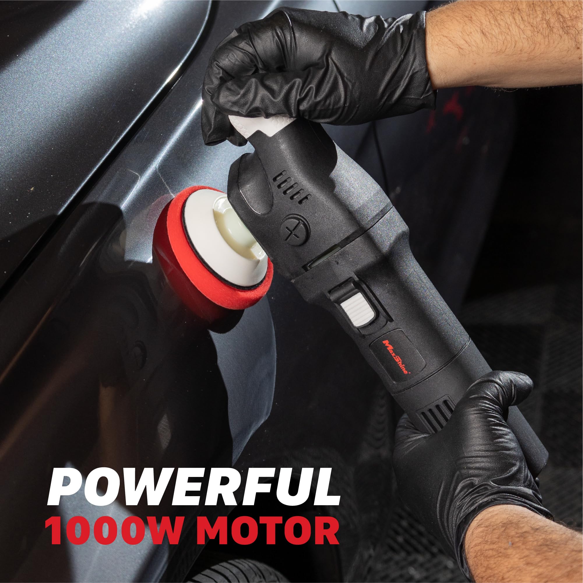 M550 Rotary Polisher Maxshine | 550W Motor, 3” Backing Plate, 6-Speed, 5/8” Thread | Compact Detailing Buffer for Auto, Boat & Marine Paint Correction, Swirl & Scratch Removal, Glossy Finish