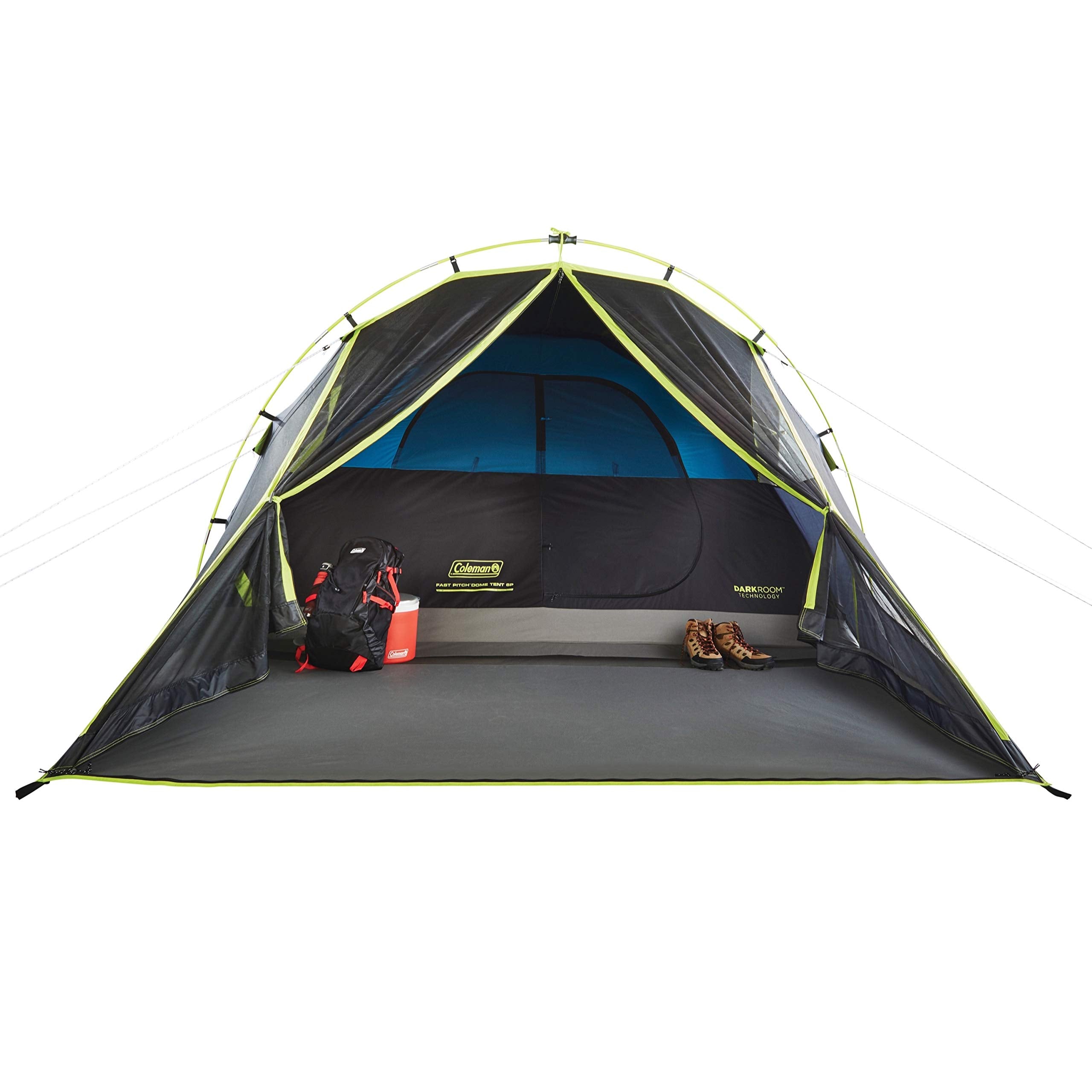 Coleman Dark Room Carlsbad Camping Tent with Screened Porch 4/6 Person Tent Blocks 90% of Sunlight and Keeps Inside Cool Weatherproof with Easy Setup