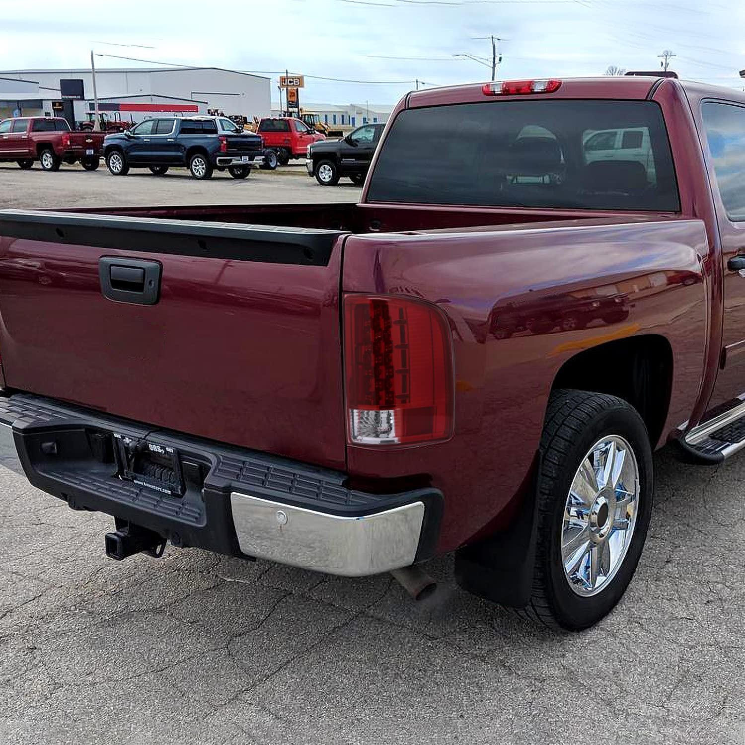 Red LED Tail Lights SPEC-D TUNING Compatible with 2007-2013 Chevy Silverado 1500 2500 3500, Left + Right Pair Assembly